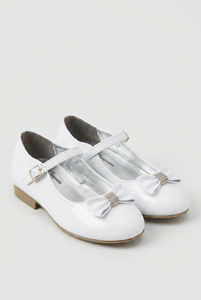 Kids' Mary Jane Bow Dress Shoes – Elegant Occasion Shoes in White