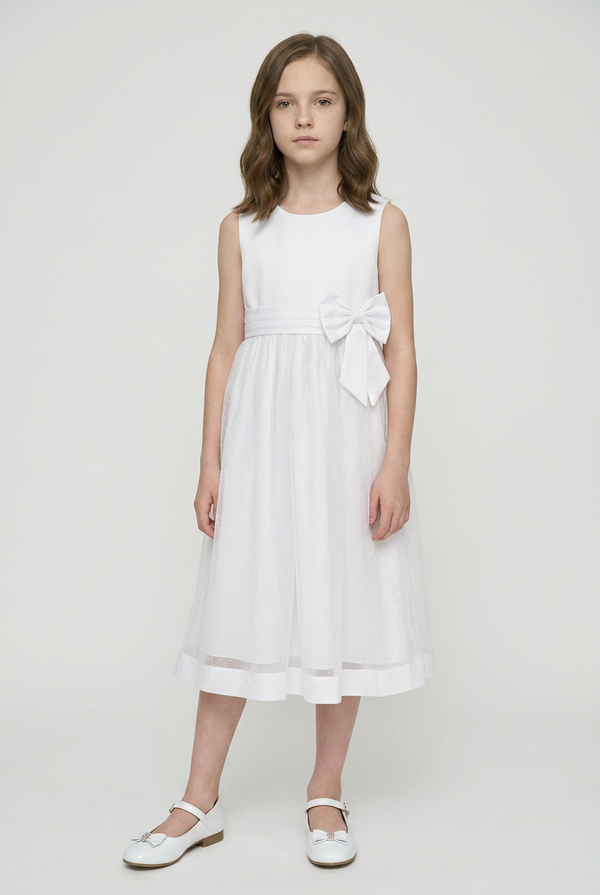 Kids' Mary Jane Bow Dress Shoes – Elegant Occasion Shoes in White