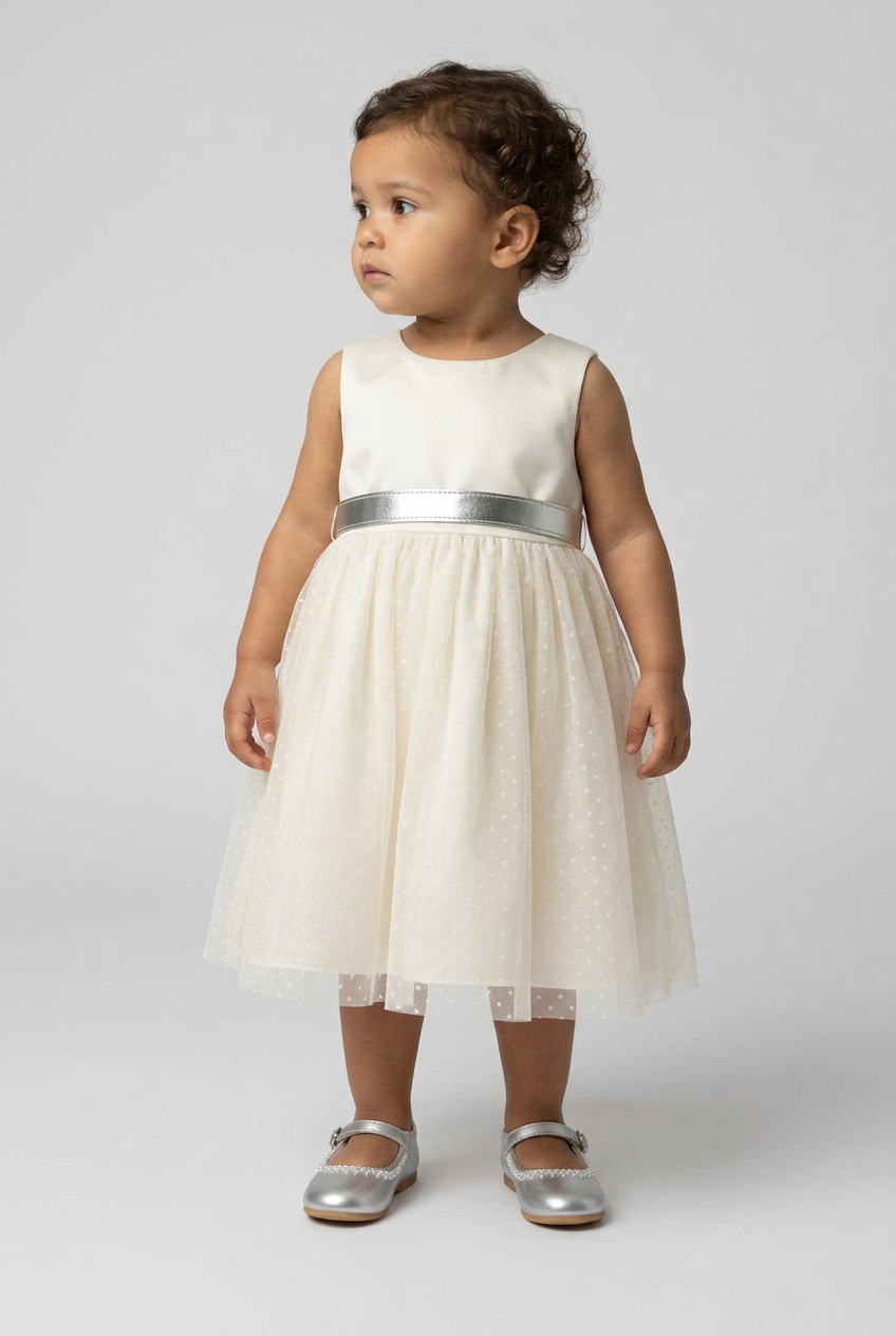 Kids' Rhinestone Mary Jane Shoes – Smart Party & Occasion Dress Shoes - Silver