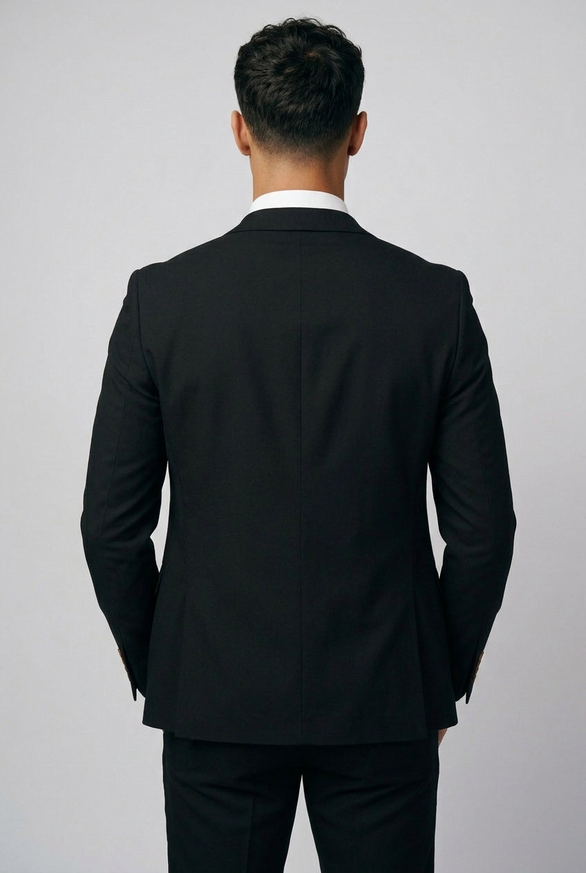 Mayfair Black 3-Piece Prom Suit Back Picture