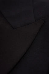 Men’s 2-Piece Satin Peak Lapel Tuxedo Dinner Suit Bundle - Cavani Malibu Black