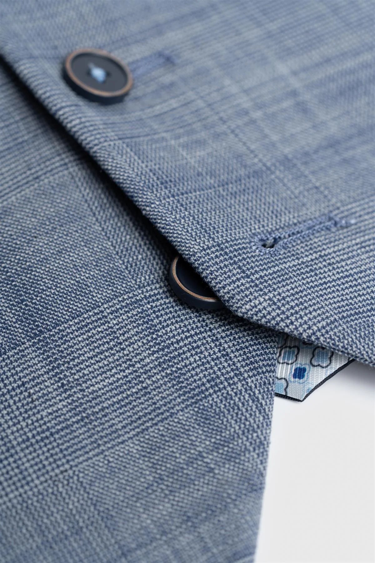 Men’s 3-Piece Blue Textured Suit - Camden - Blue