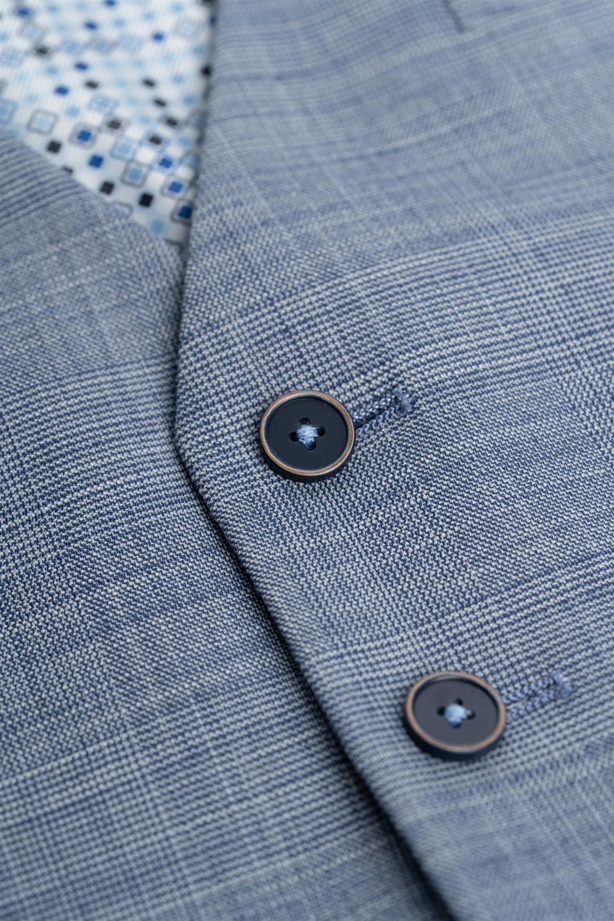 Men’s 3-Piece Blue Textured Suit - Camden - Blue
