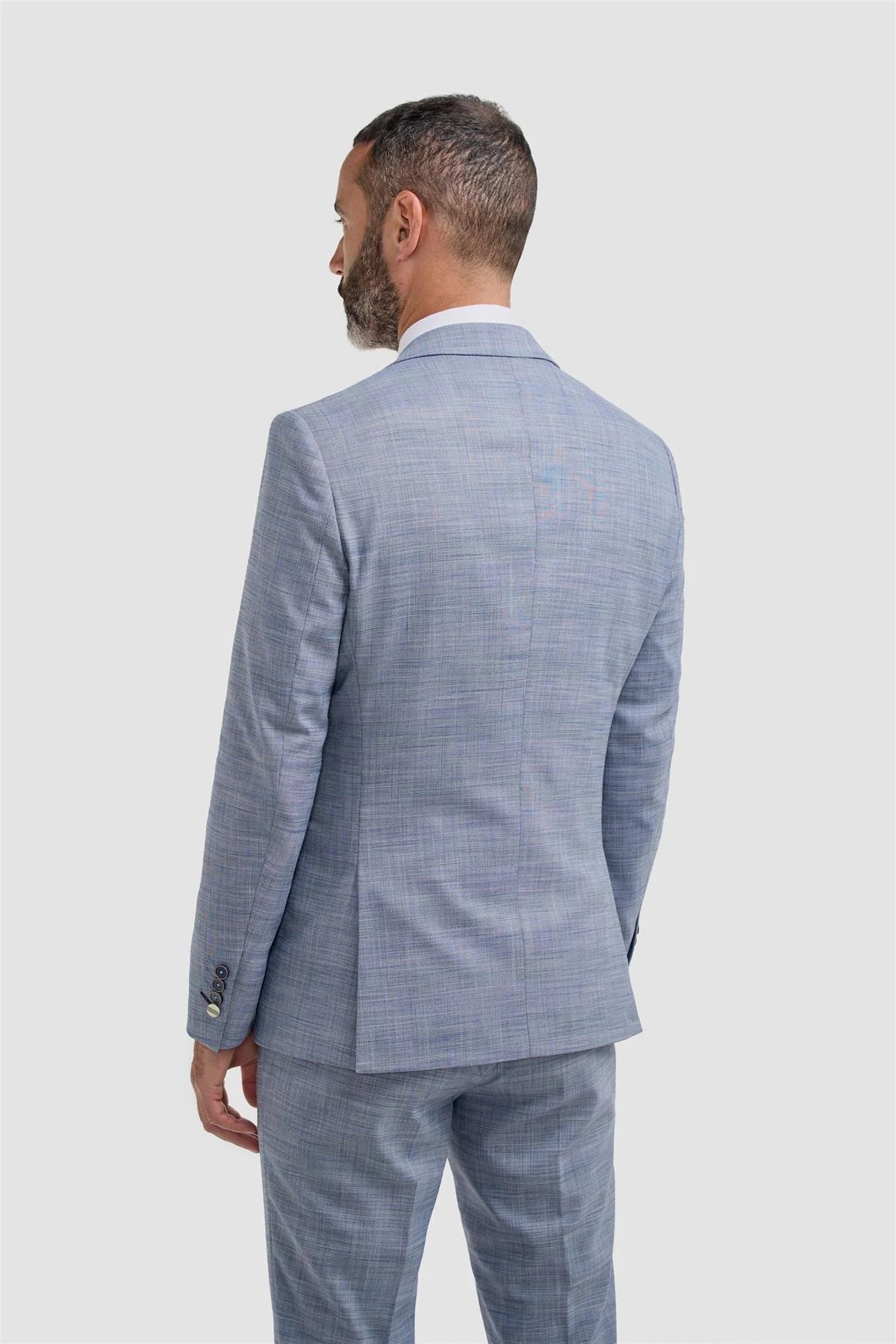 Men’s 3-Piece Blue Textured Suit - Camden - Blue