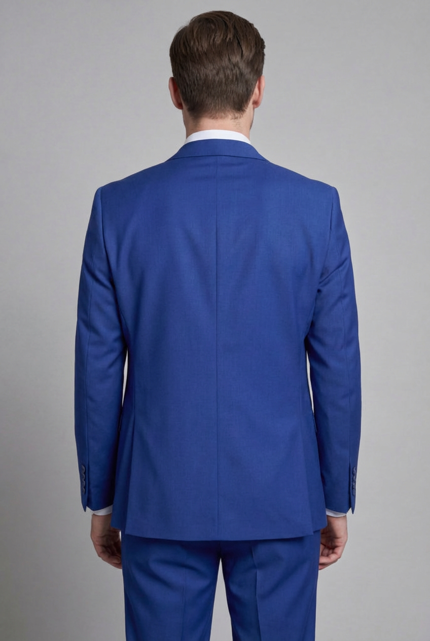 Men’s 3-Piece Formal Suit with Double Breasted Waistcoat - Roman - Blue