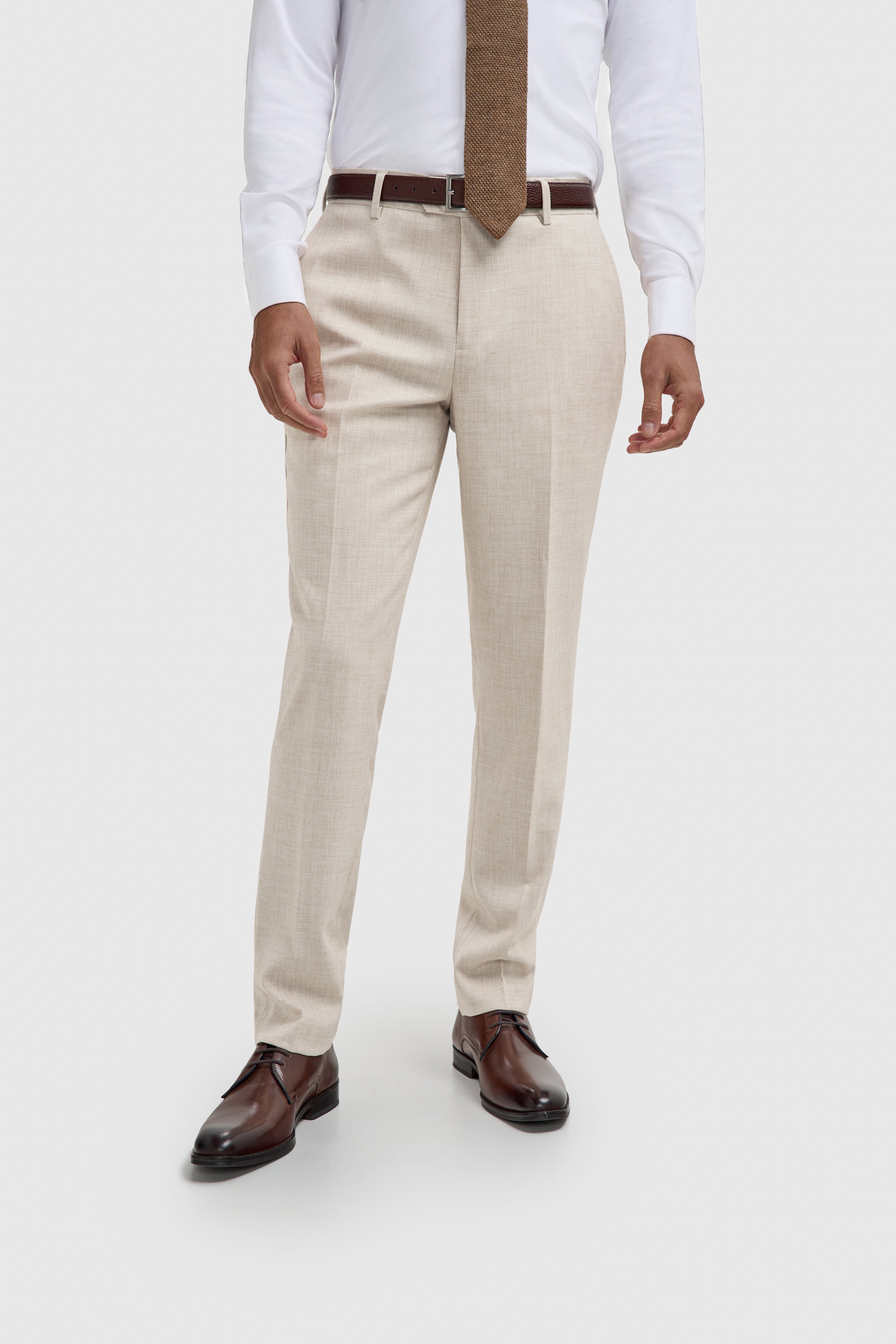 Men’s Slim Fit Formal Dress Trousers - Malibu - Beige