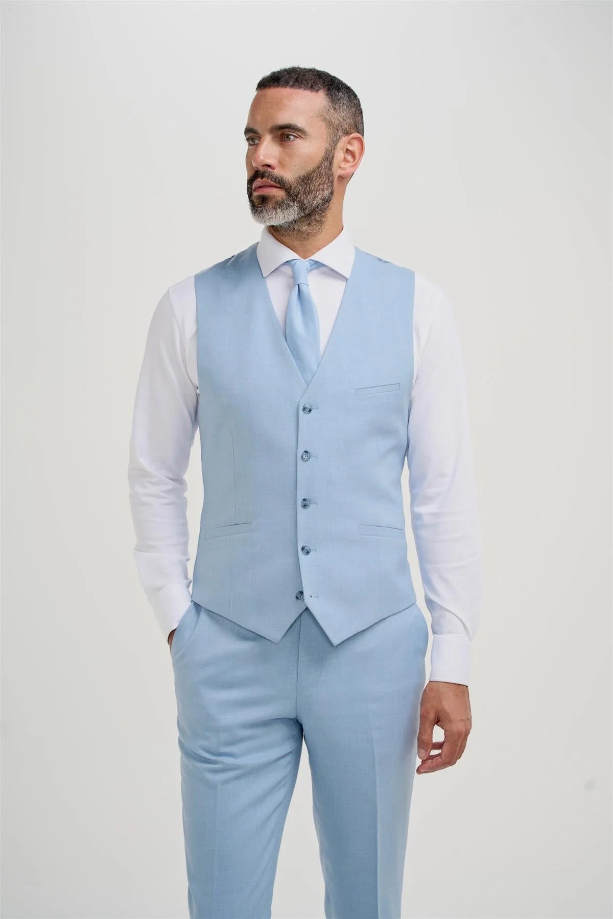 Men’s 3-Piece Slim Fit Formal Suit - Malibu - Sky Blue