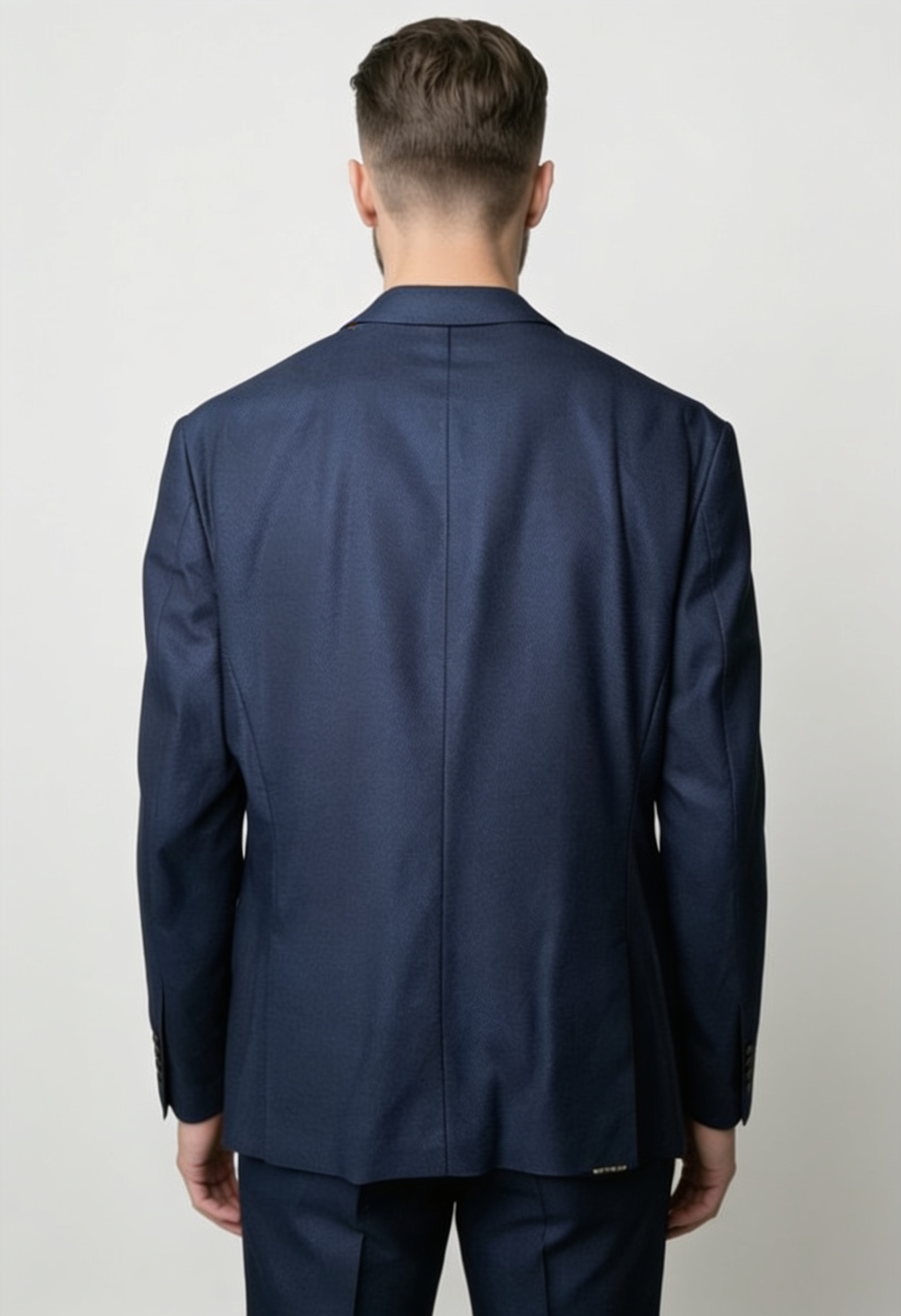 Men’s 3-Piece Textured Formal Suit - Style SULLIVAN NAVY BLUE
