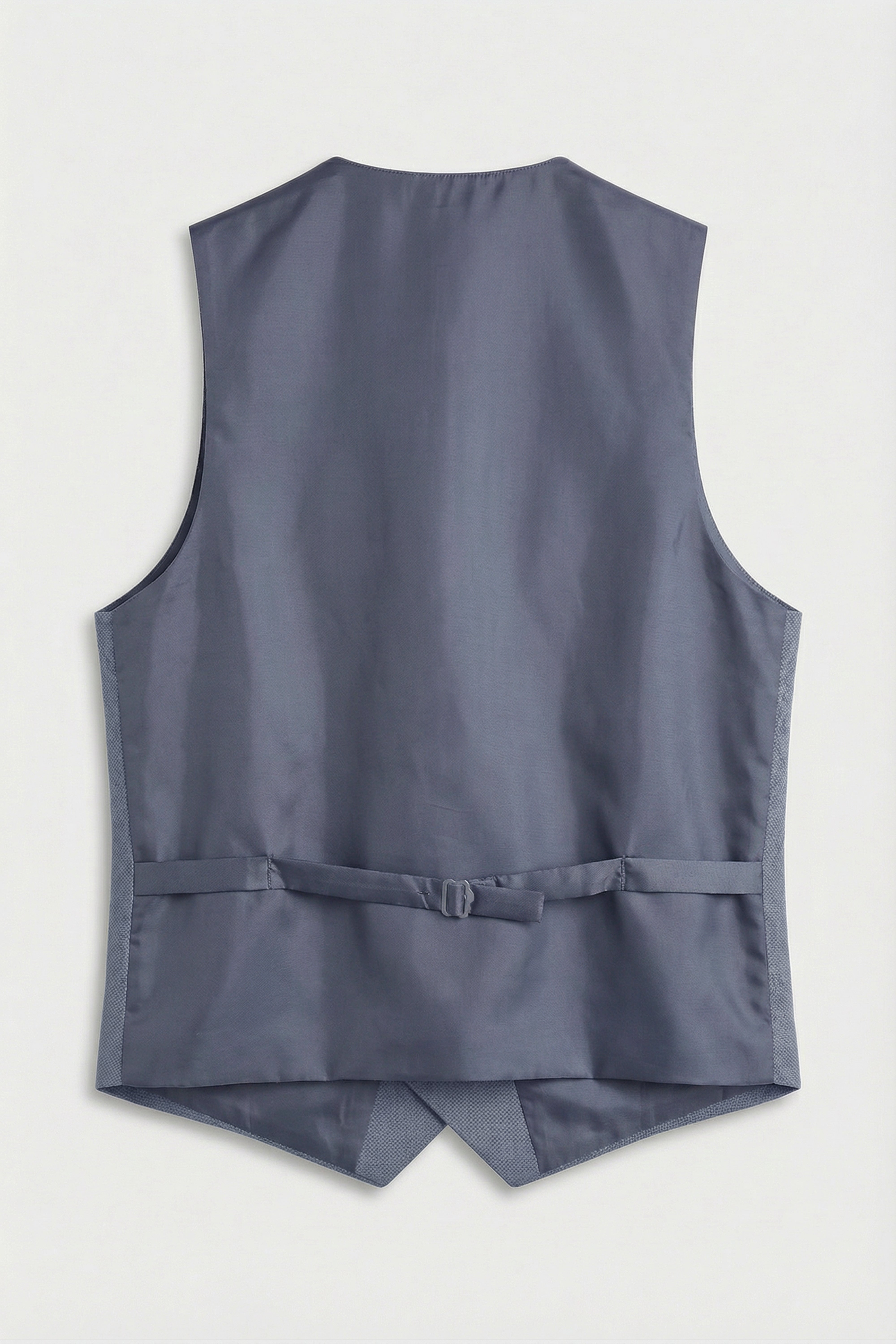 Men’s 3-Piece Textured Formal Suit with Double Breasted Waistcoat - Core - Charcoal Grey Waistcoat Back Picture