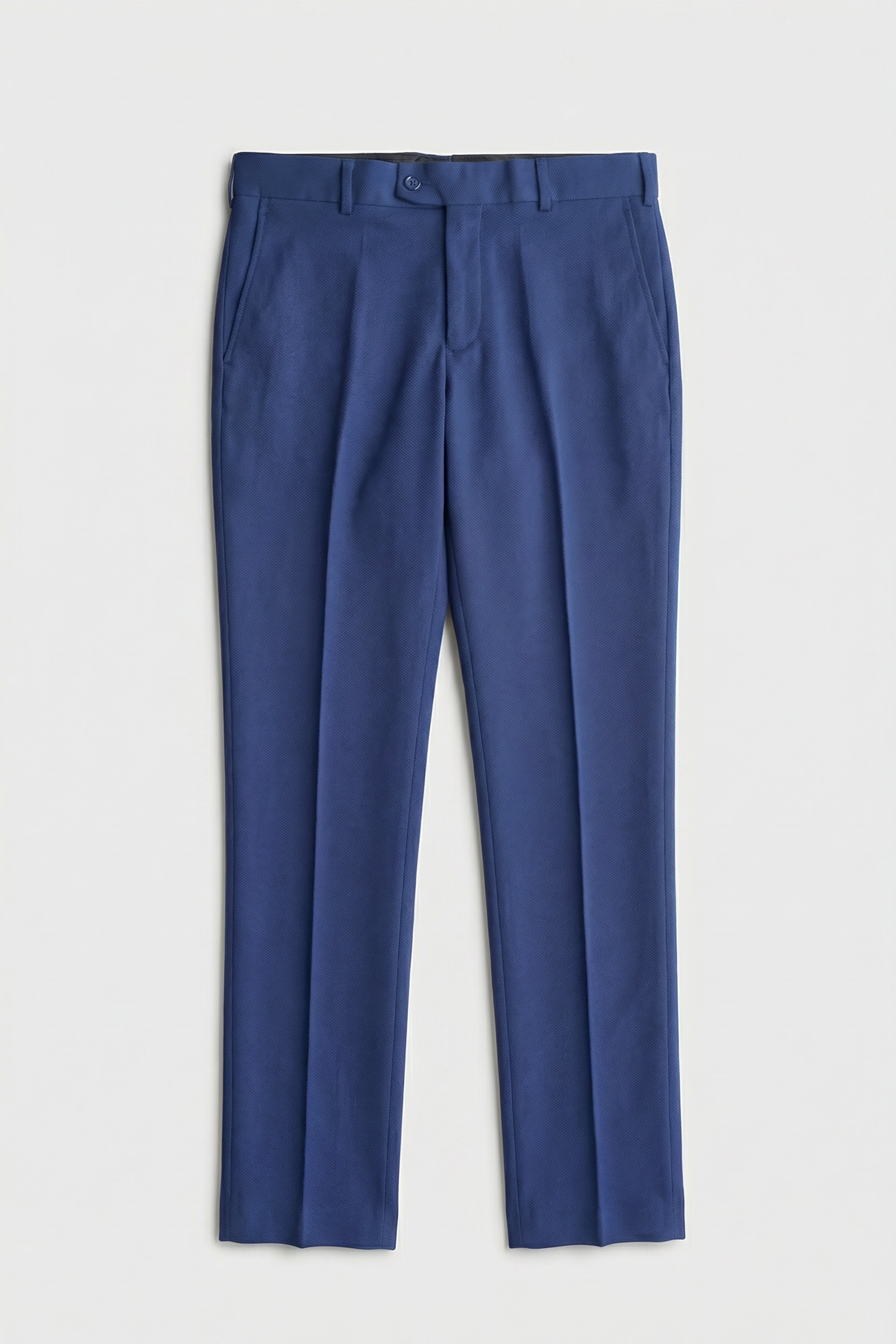 Men’s Textured Formal Suit Trousers - Core - Navy Blue Front Picture