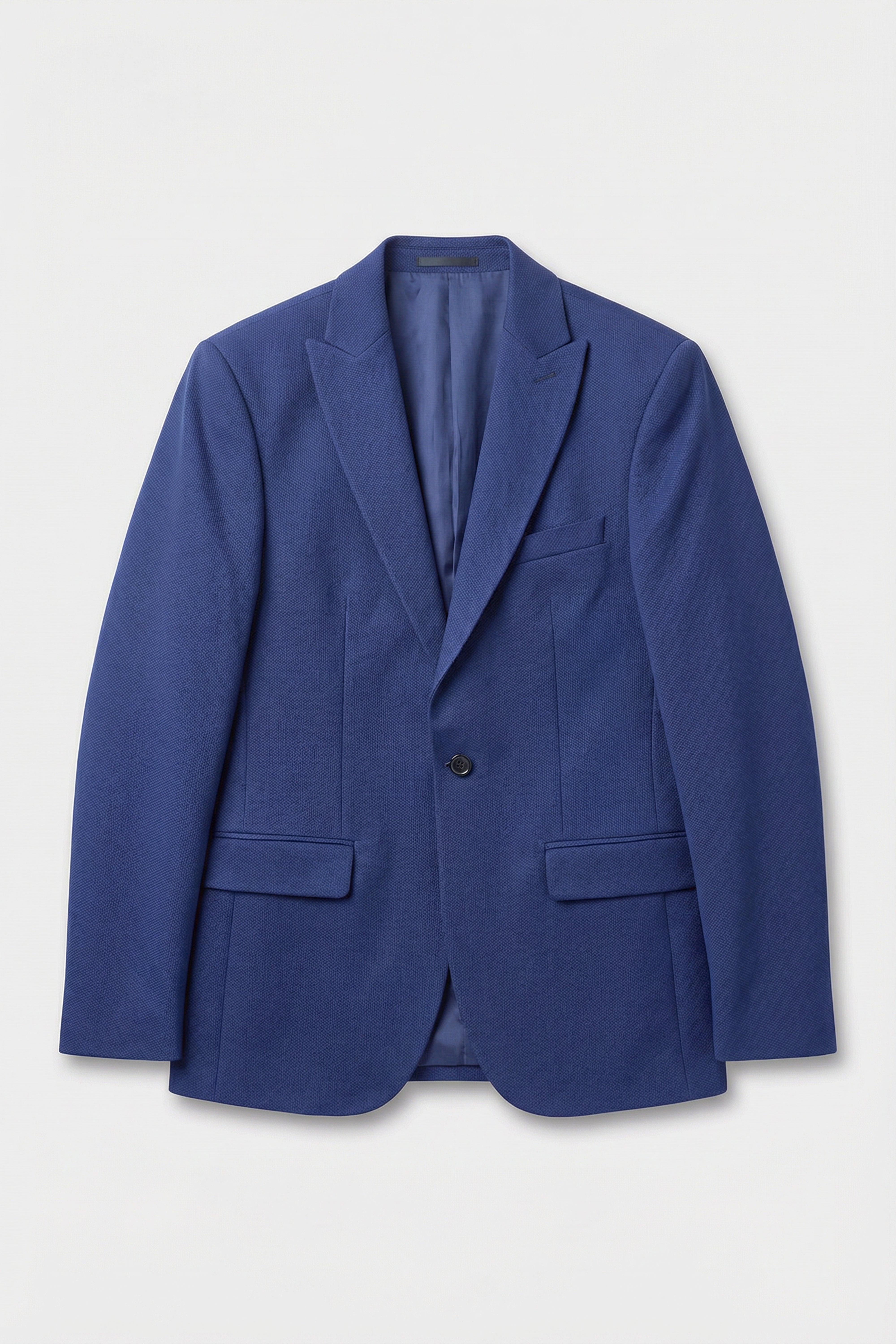 Men’s Textured Formal Suit  Jacket  - Core - Navy Blue Front Picture