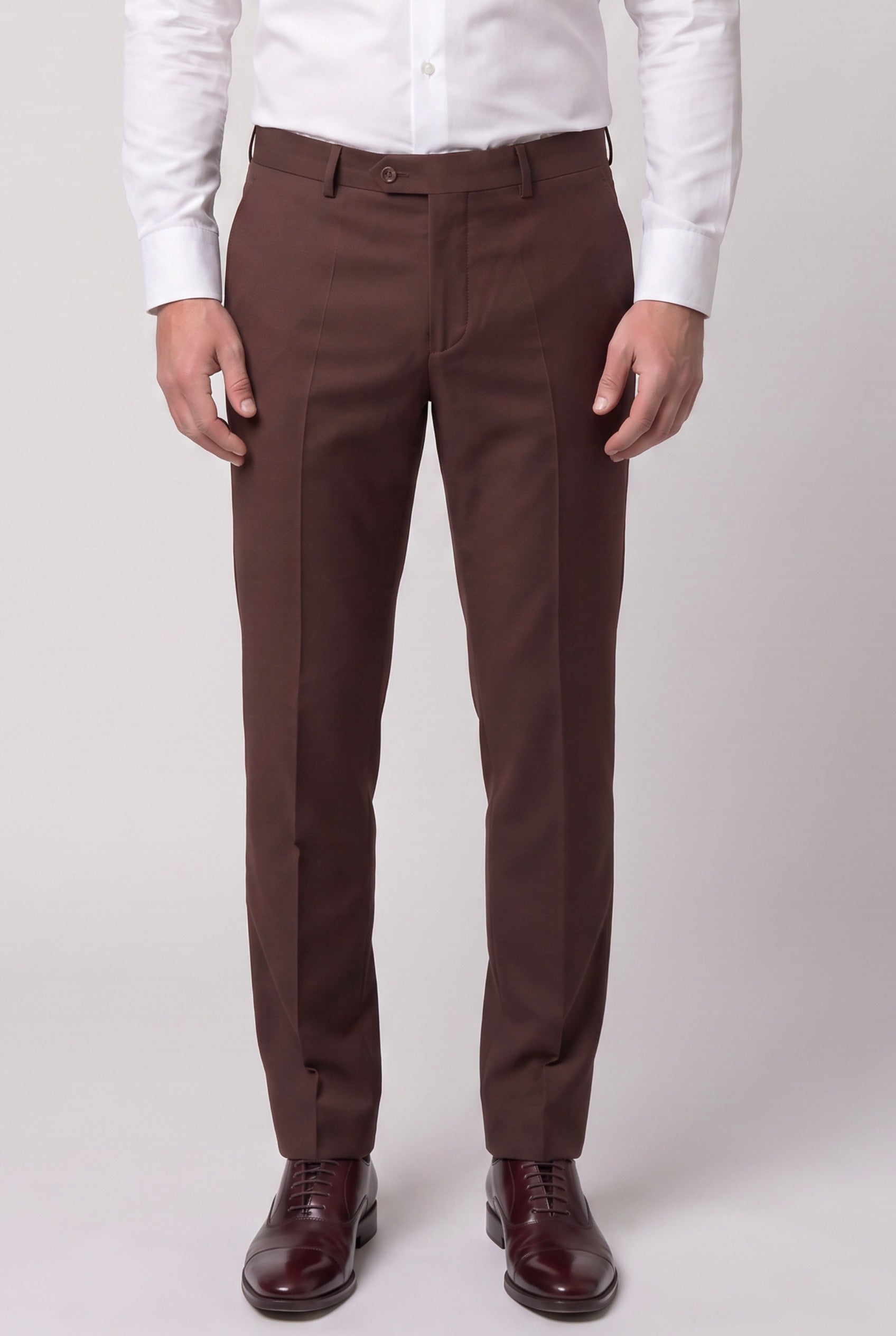 Men’s 3-Piece Wool Blend Formal Suit - Style PEDRO BROWN