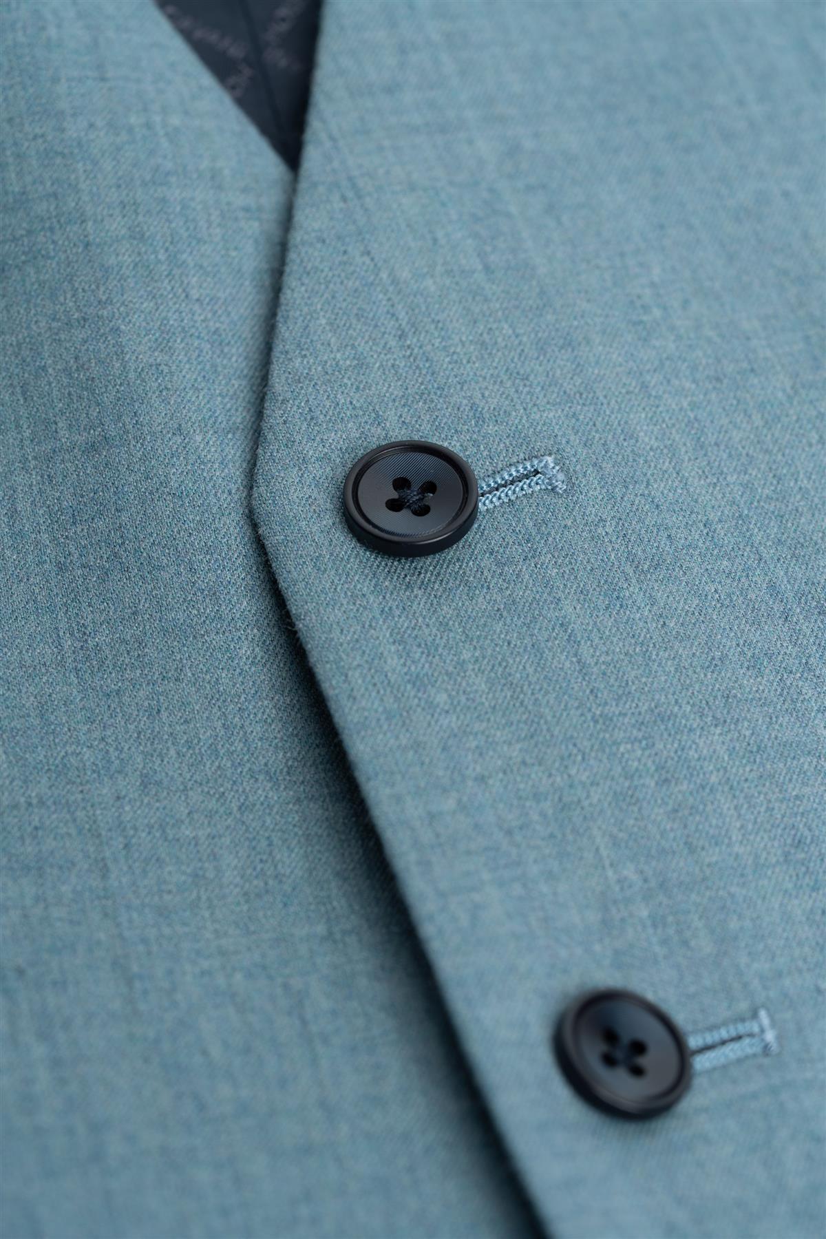 Men’s 3-Piece Wool Slim Fit Formal Suit - James - Marine Blue