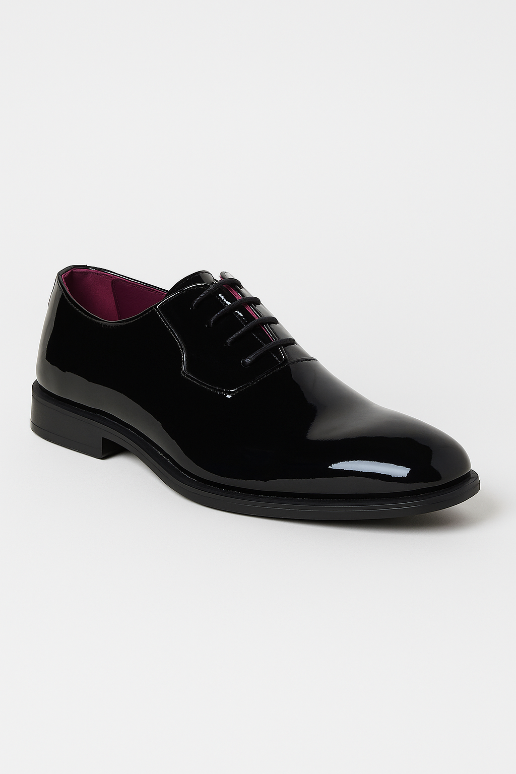 Men’s Black Patent Oxford Dress Shoes - KANSAS Side Picture