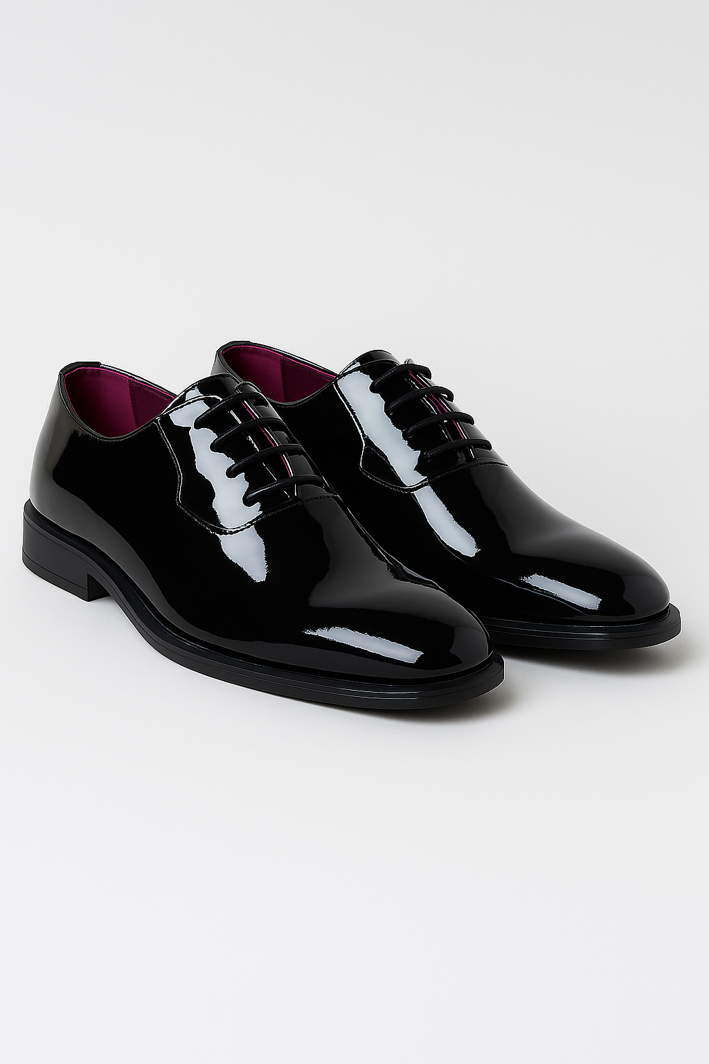 Men’s Black Patent Oxford Dress Shoes - KANSAS Pair Picture