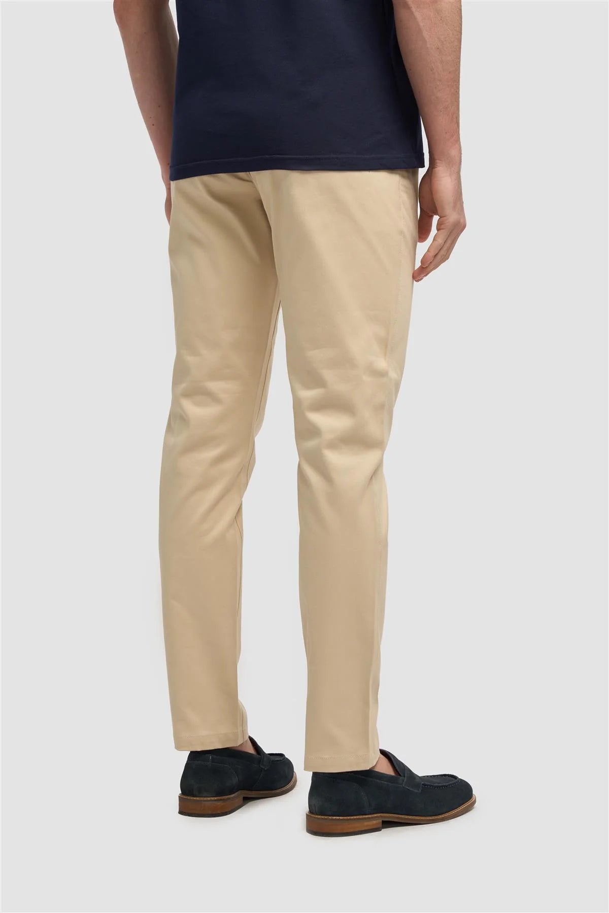 Men's Casual Cotton Chino - DAKOTA - Beige Trousers Back Picture