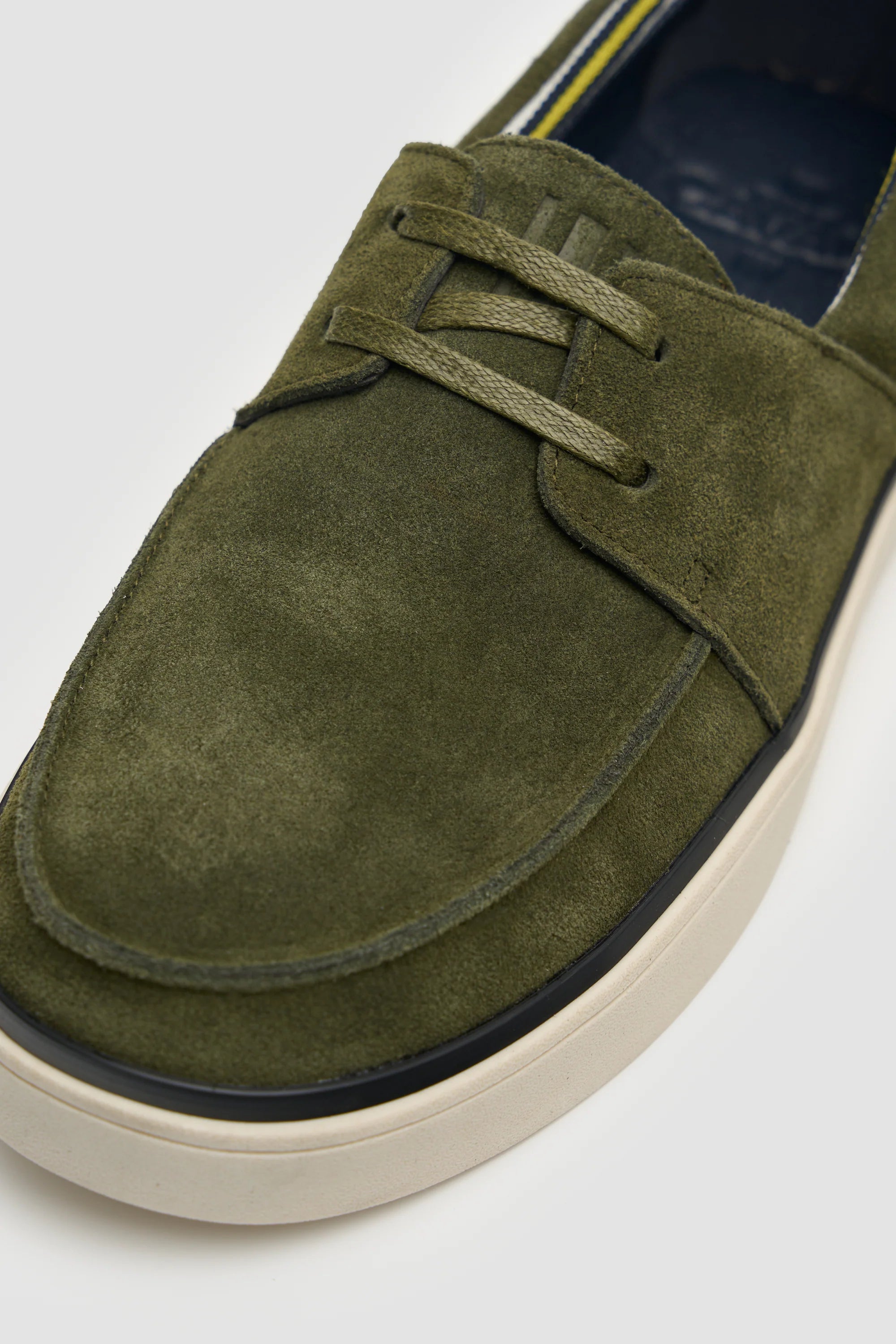 Men’s Casual Suede Slip-On Loafers - Amalfi - Olive Green Detail Picture