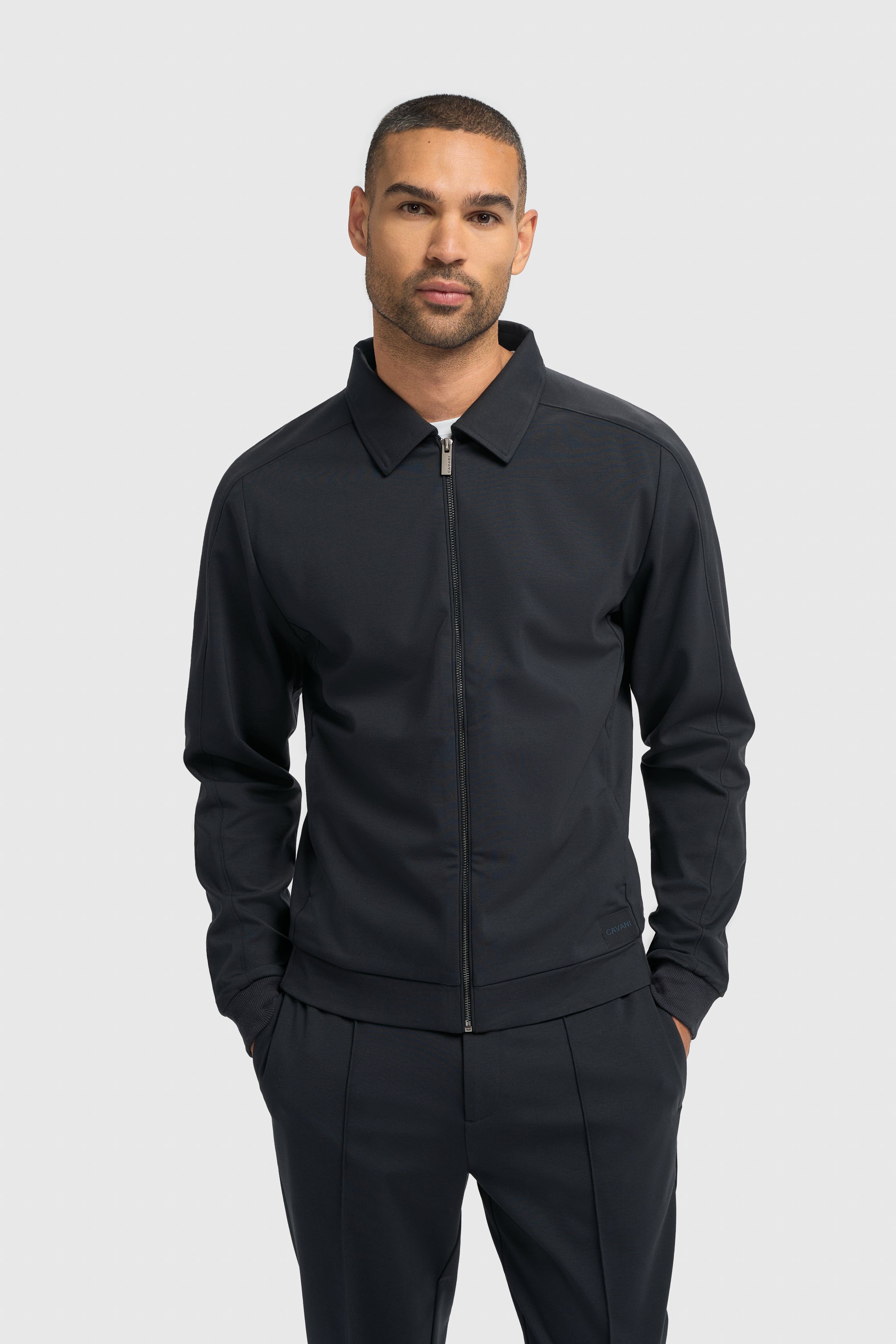 Men’s Casual Tracksuit Zip Up Jacket - Coney - Navy Model Picture