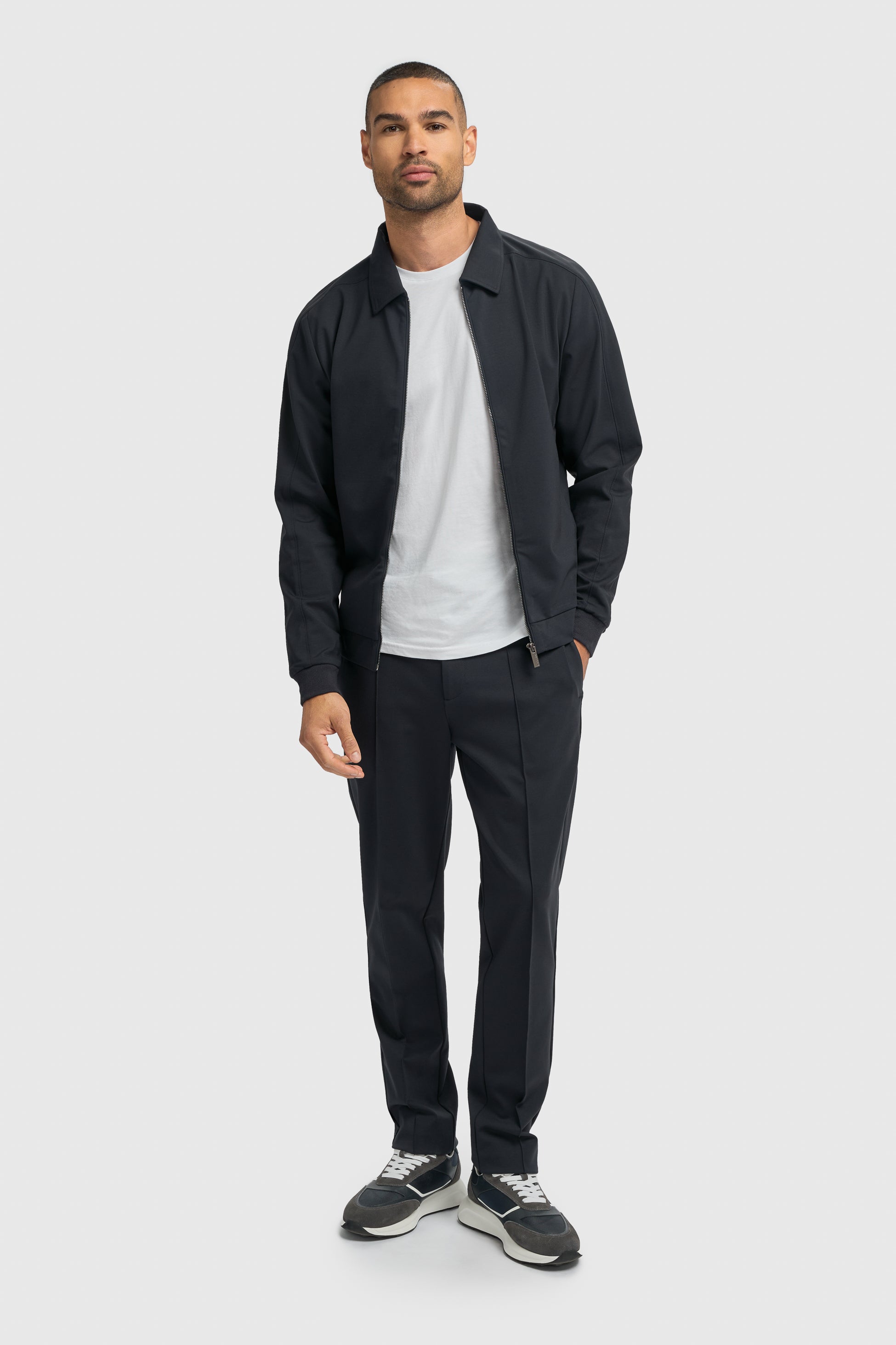 Men’s Casual Tracksuit Zip Up Jacket - Coney - Navy Front Picture