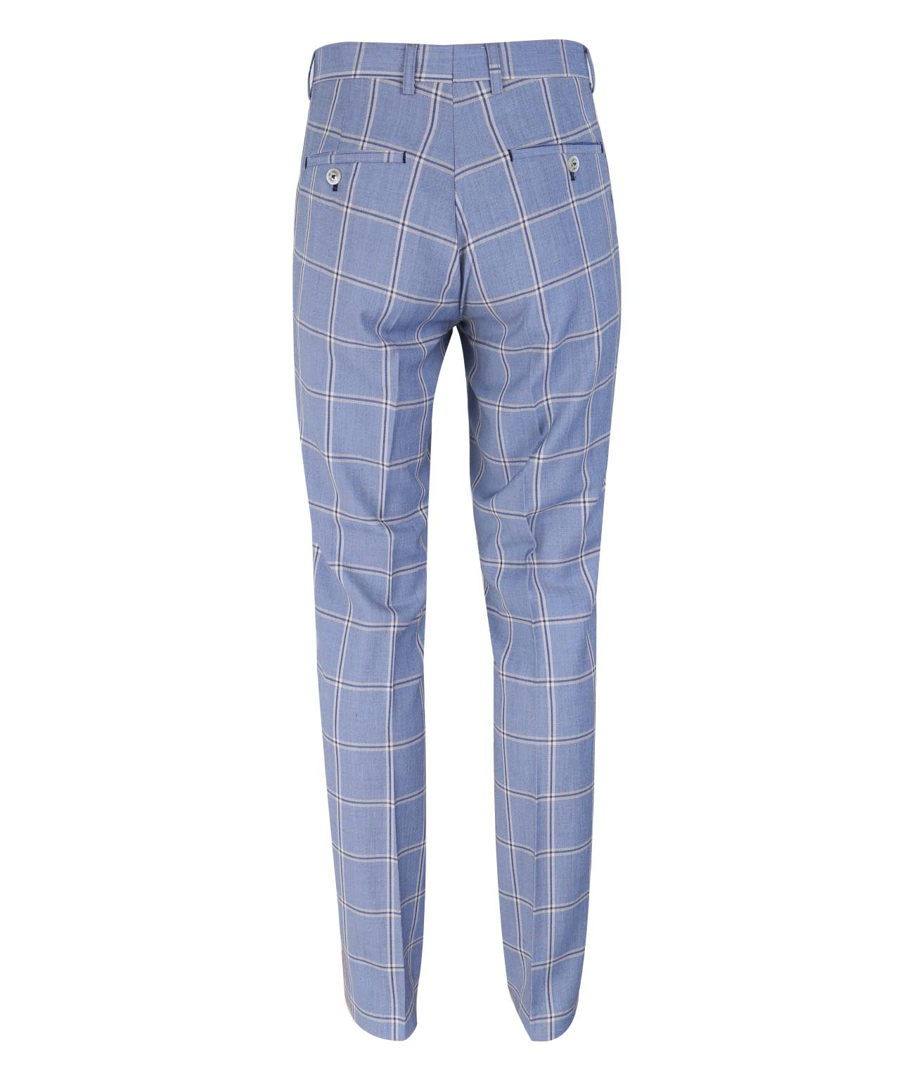 Men’s Check 3 Piece Suit - Style PARADISE Light Blue