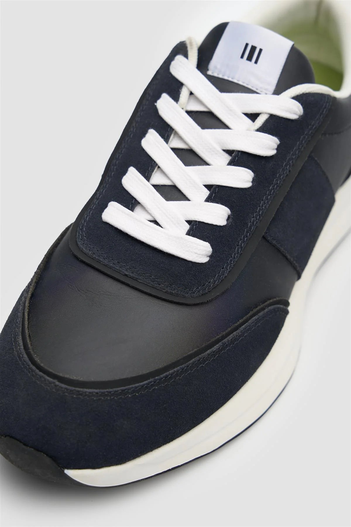 Men’s Classic Lace Up Trainers - Alanza - Navy Detail Picture