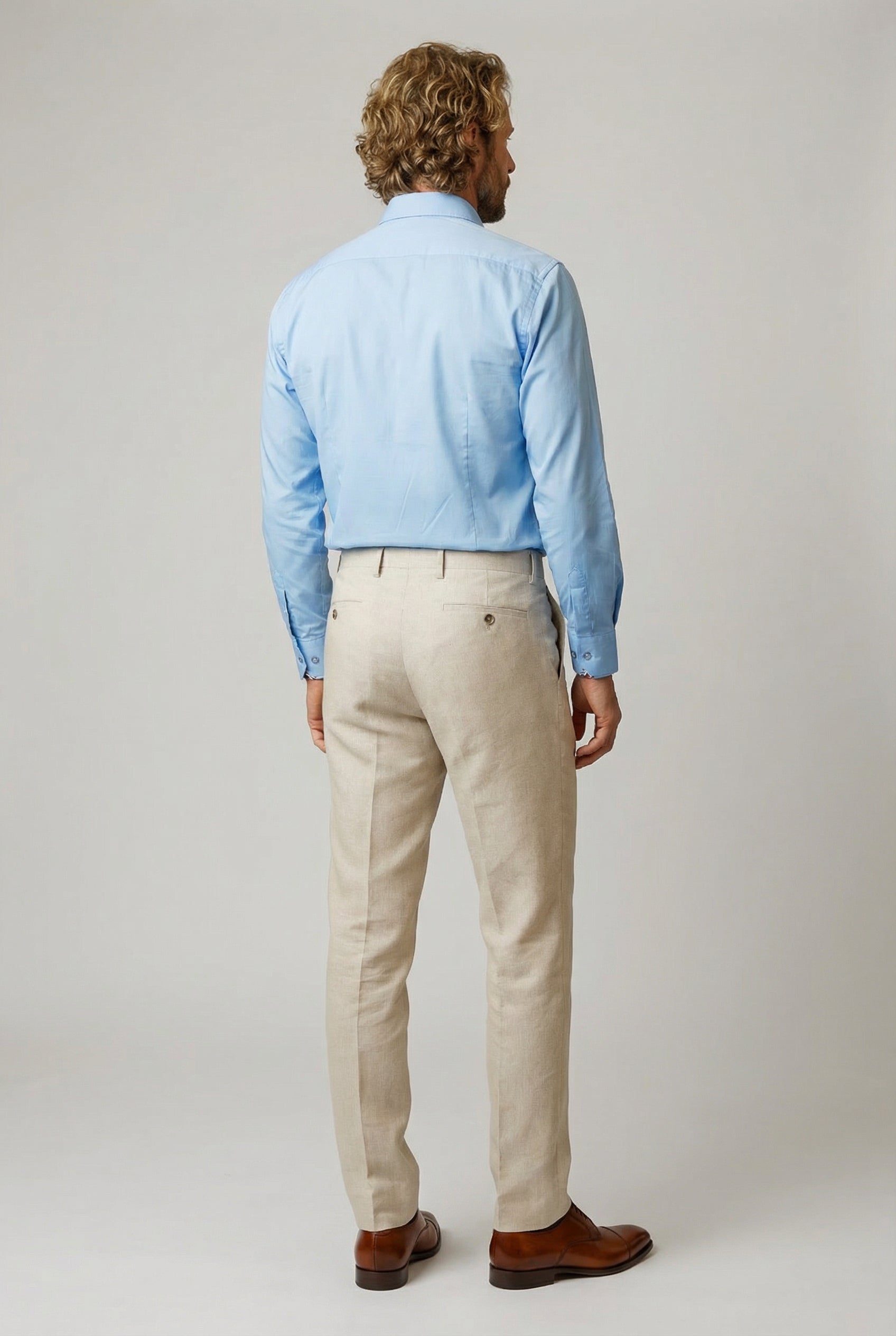 Men’s 2-Piece Cotton-Linen Formal Suit - GIOVANNI CREAM