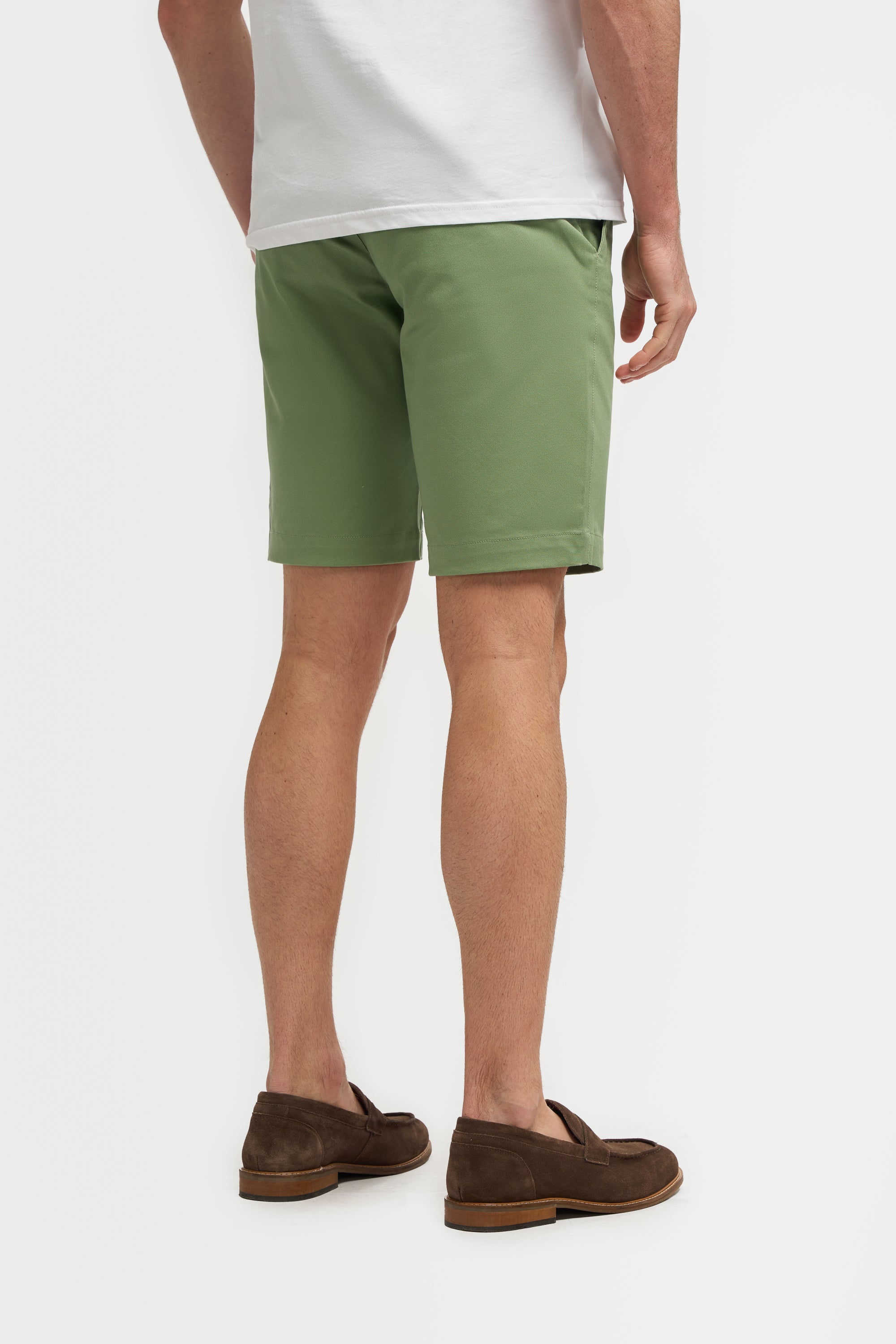 Men's Cotton Casual Slim Fit Chino Shorts - DAKOTA - Jade Back picture