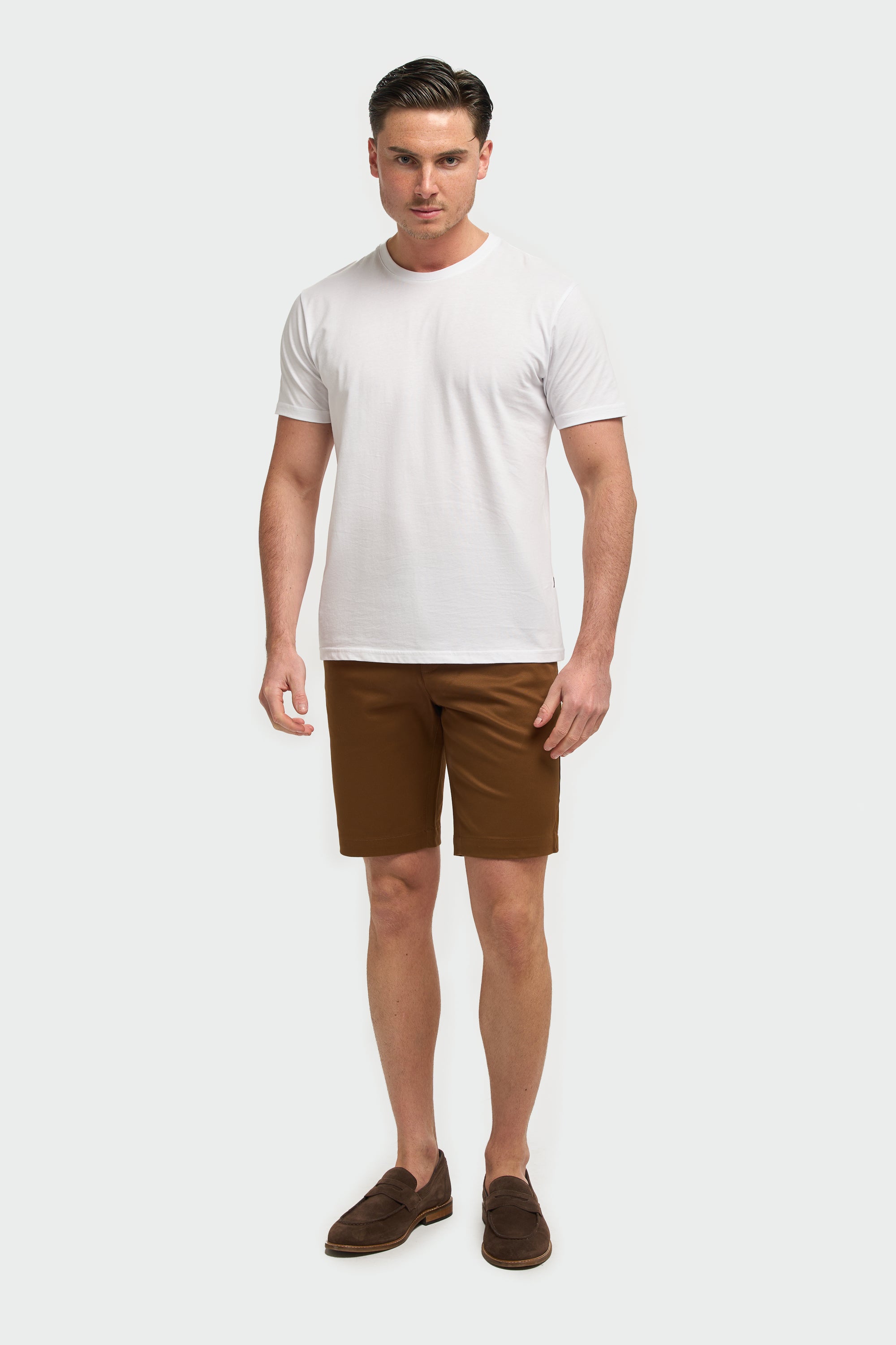 Men's Cotton Casual Slim Fit Chino Shorts - DAKOTA - Sierra Model Picture