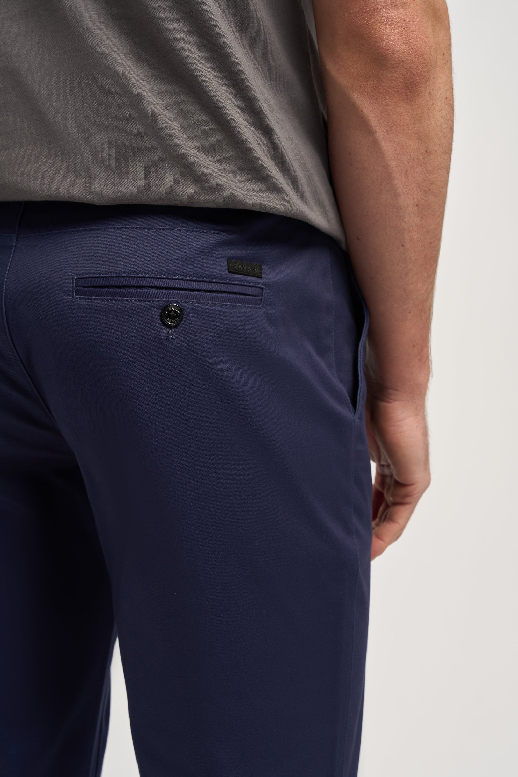 Men's Cotton Chino Trousers - DAKOTA - INK Detail Picture