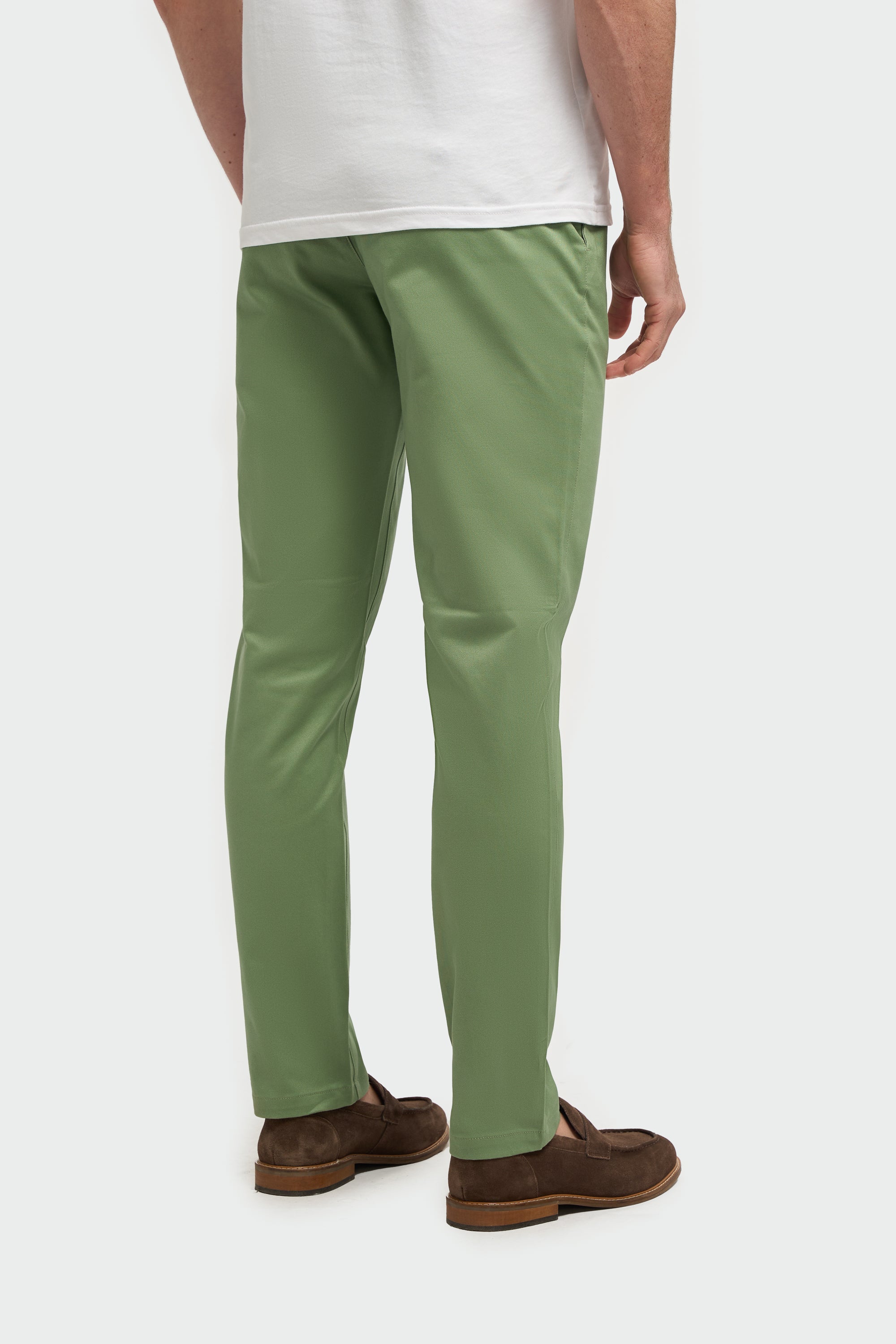 Men's Cotton Chino Trousers - DAKOTA - Jade Model Picture Trousers Back Picture