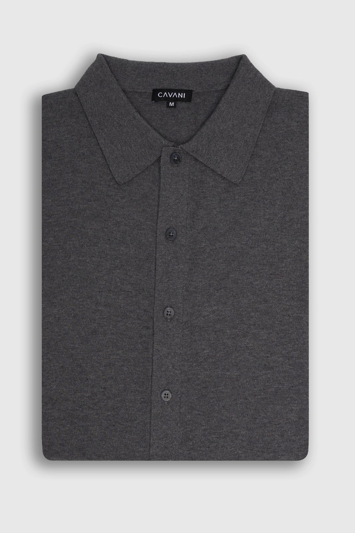 Men's Cotton Collared Button-Up Cardigan – Cavani Roselli Grey picture