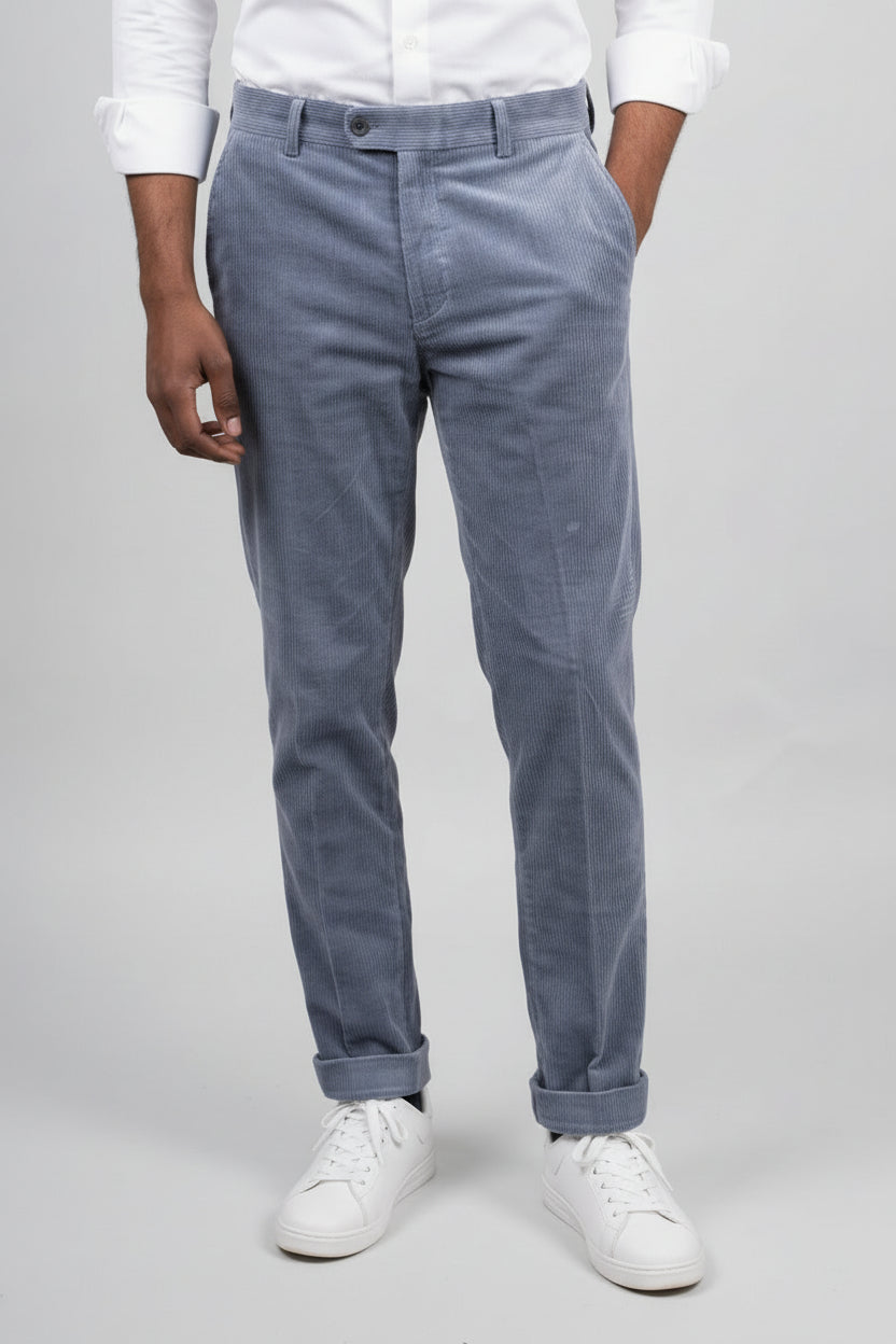 Men’s Cotton Corduroy Formal Trousers - Dawson - Light Blue