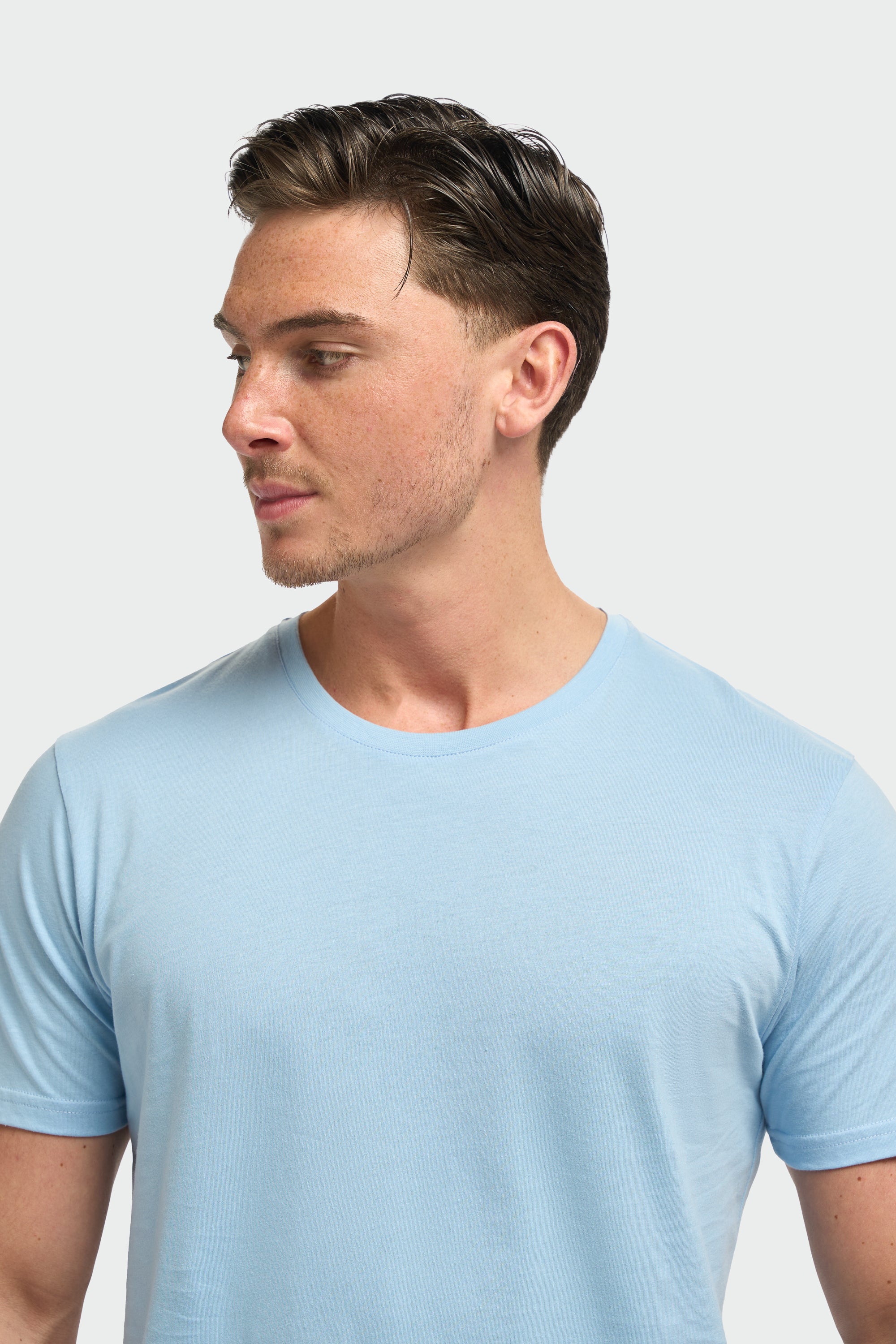 Men’s Cotton Crew Neck T-Shirt - Sanchez - Sky Blue