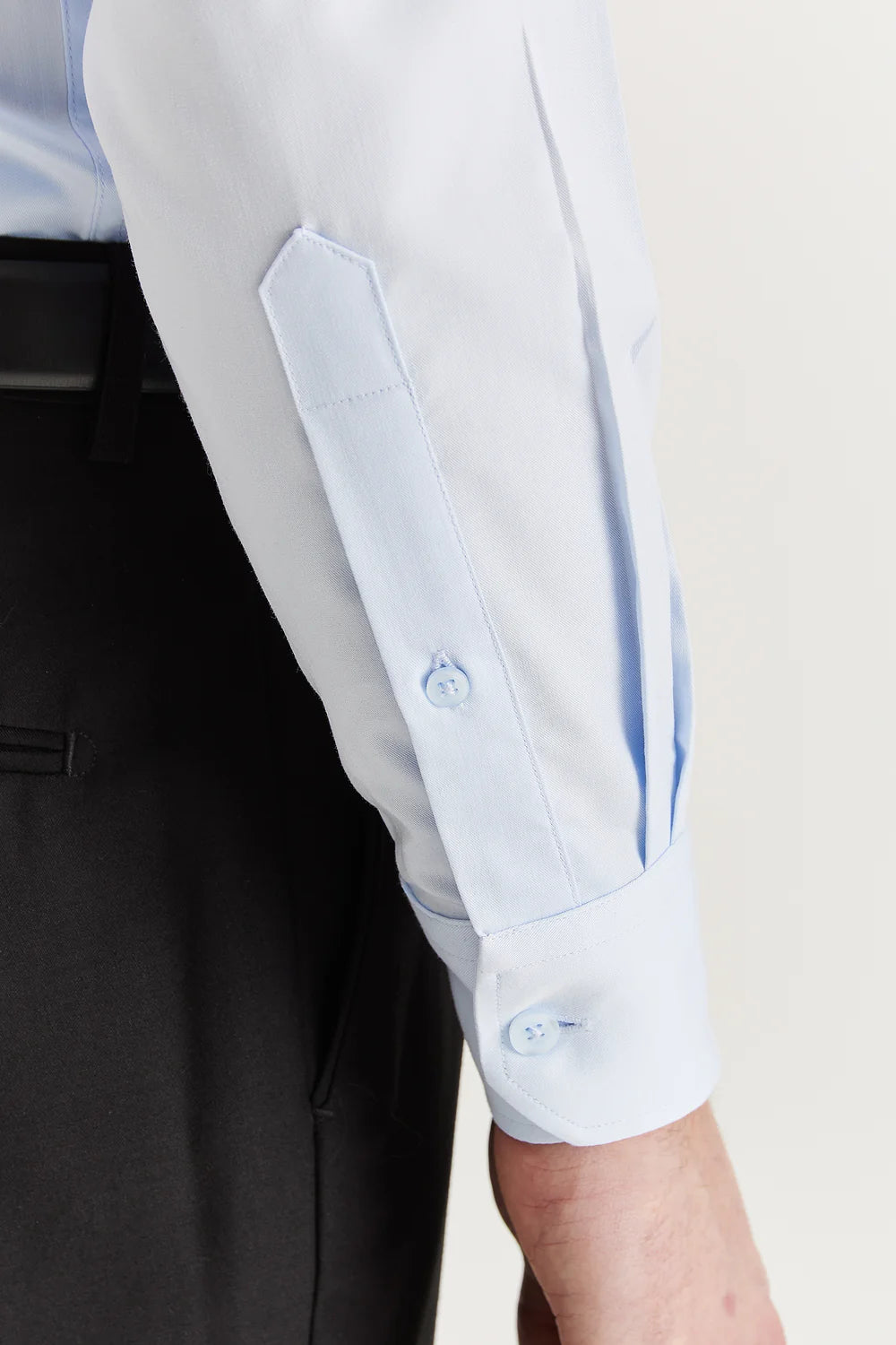 Men's Double Cuff Tailored Fit Formal Shirt - Blue Detail Picture