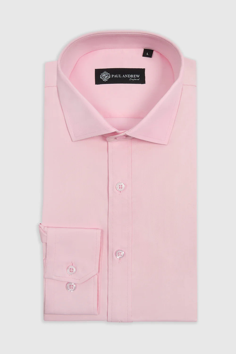 Men's Double Cuff Tailored Fit Formal Shirt - Pink Front Picture