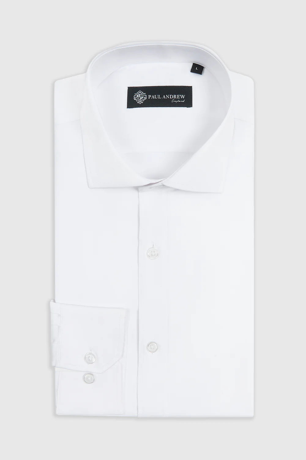 Men's Double Cuff Tailored Fit Formal Shirt - White Front Picture