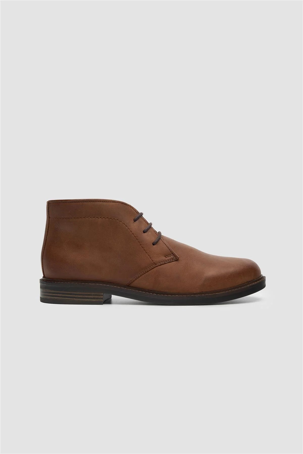 Men’s Leather Dress Chukka Boots - Hector - Brown Side Picture