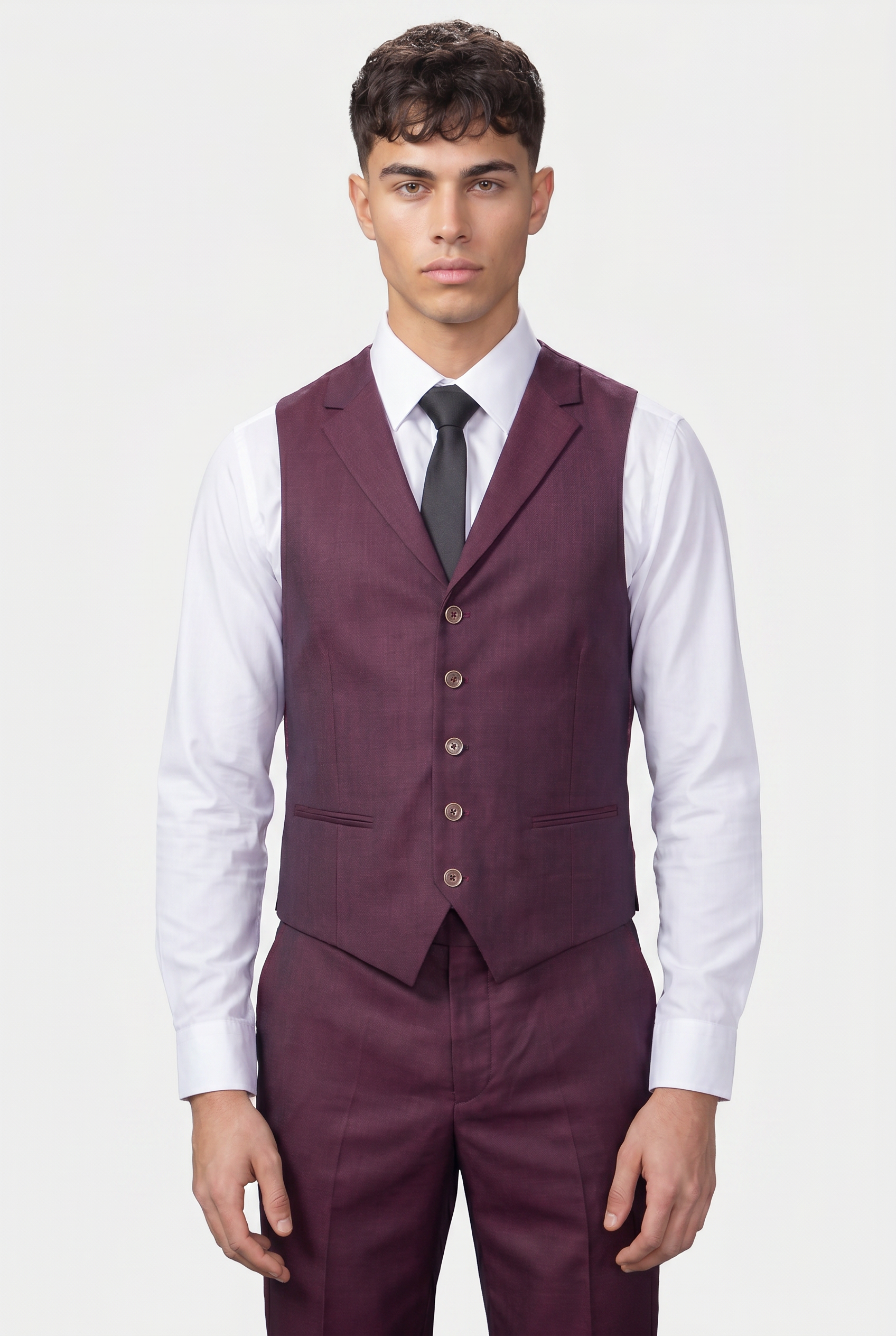 Men's Lincoln Slim Fit Burgundy Suit