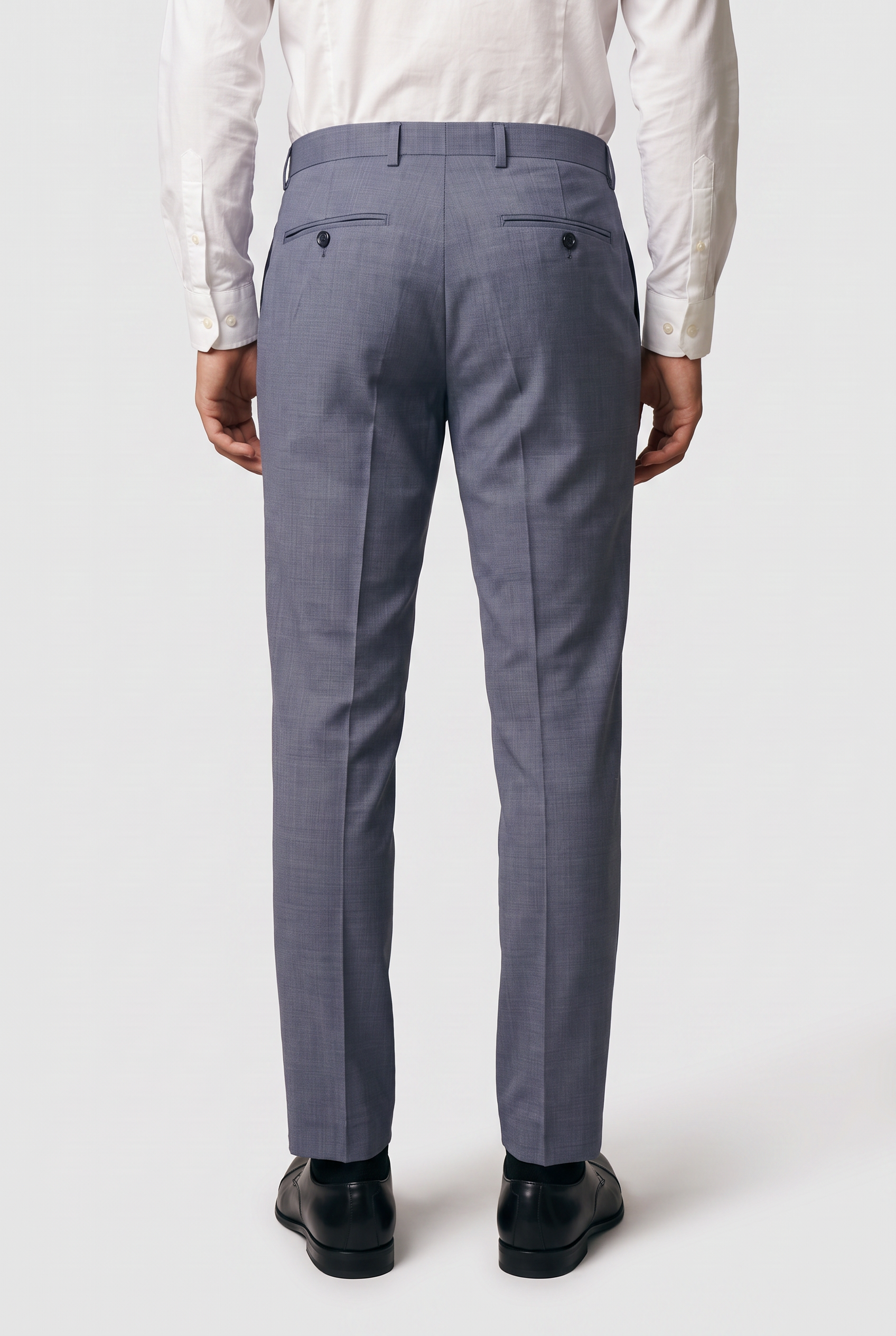 Men’s Mid Green Dress Trousers - Style FINN MID GREEN Model Back Picture