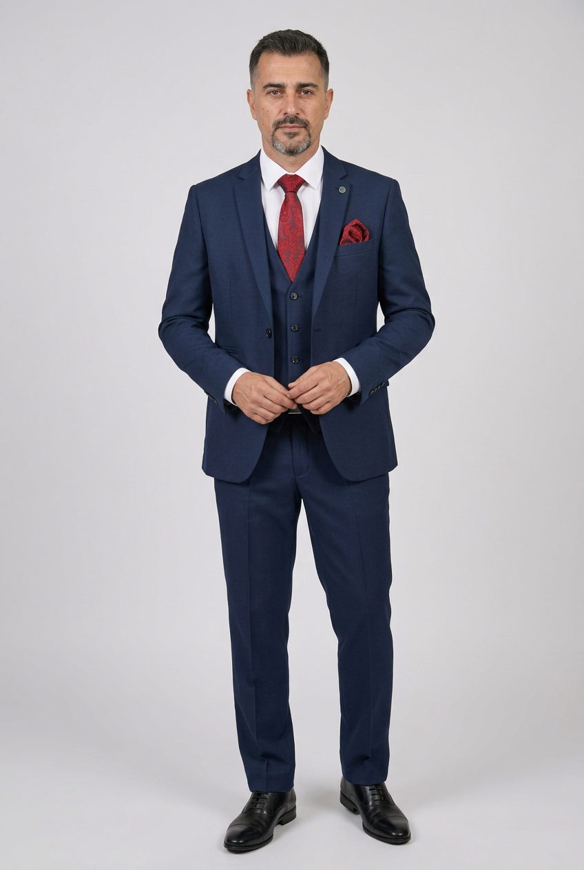 Men’s Navy 3 Piece Tailored Fit Suit