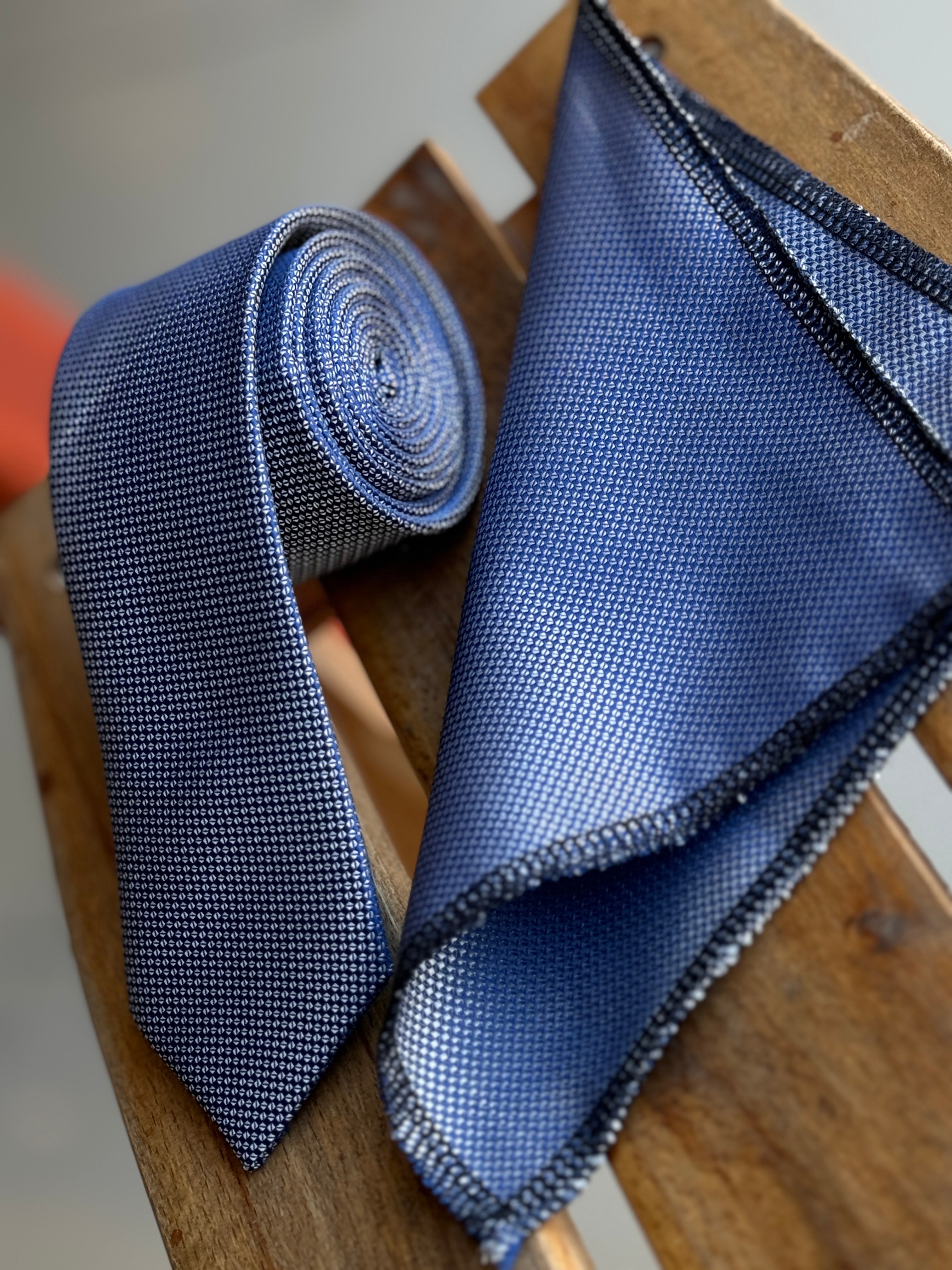 Men’s Oxford Weave Slim Tie Formal Neckwear- Dusty Blue