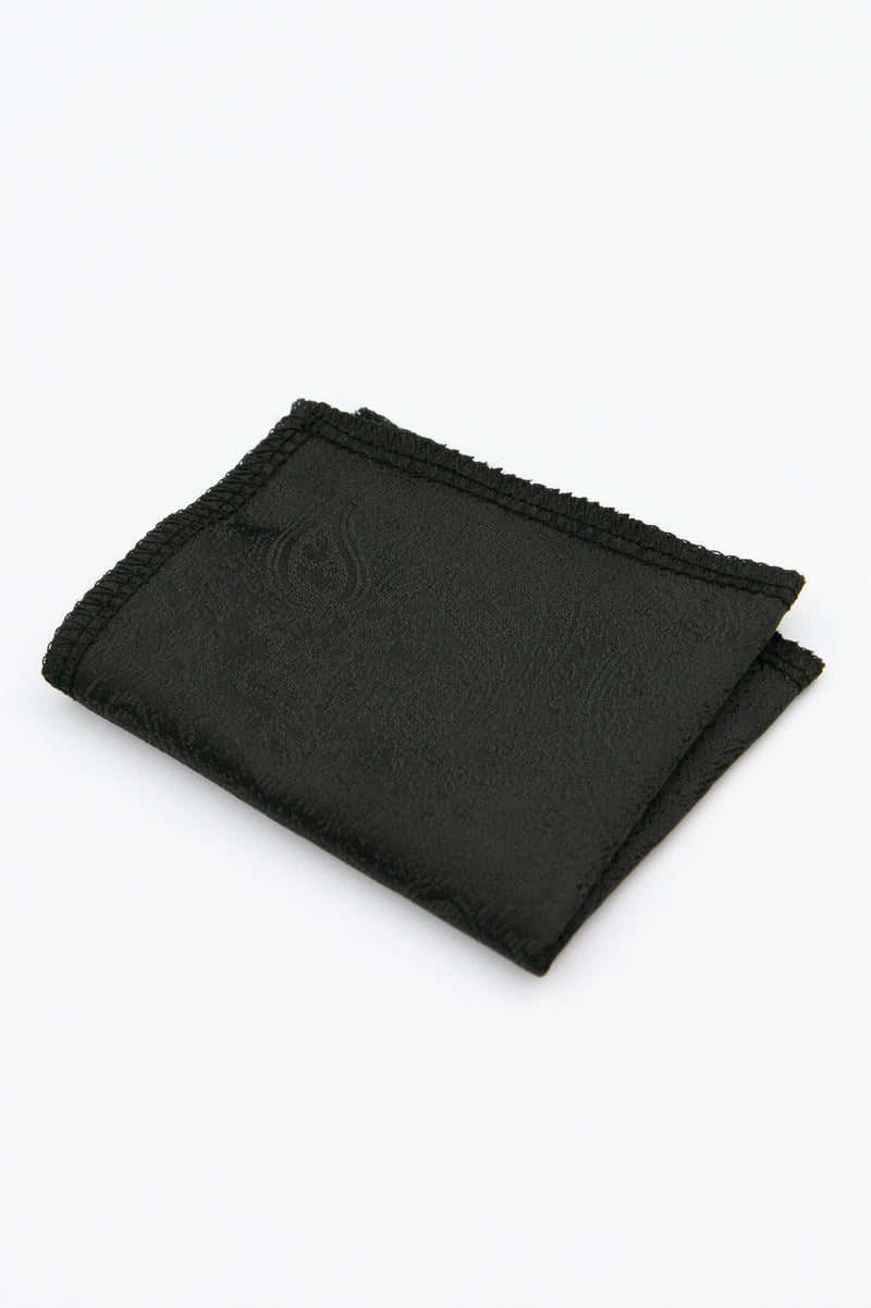 Men’s Paisley Slim Tie & Pocket Square Set in Black Henkie Picture 