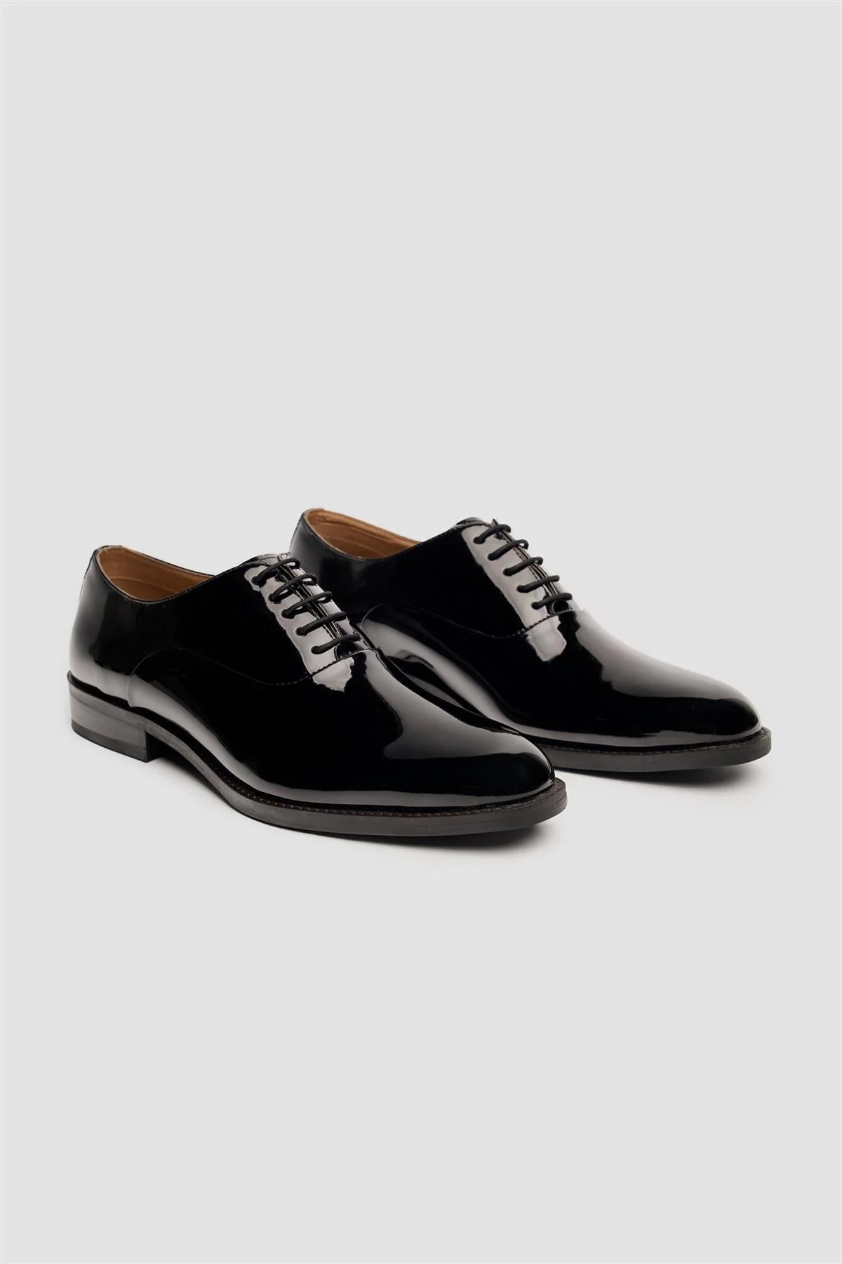 Men’s Patent Black Oxford Shoes - Lanza
