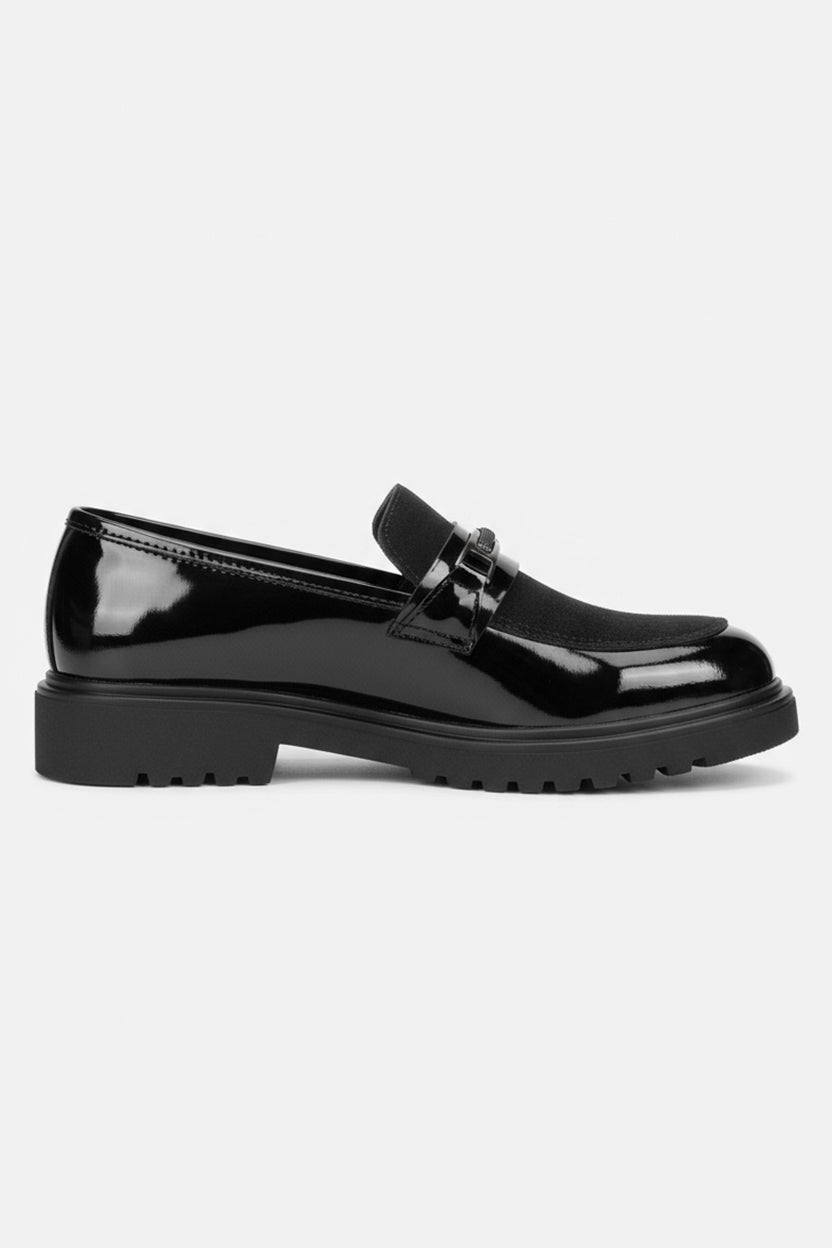 Men’s Patent & Suede Loafer Dress Shoes - MAYFAIR - Black