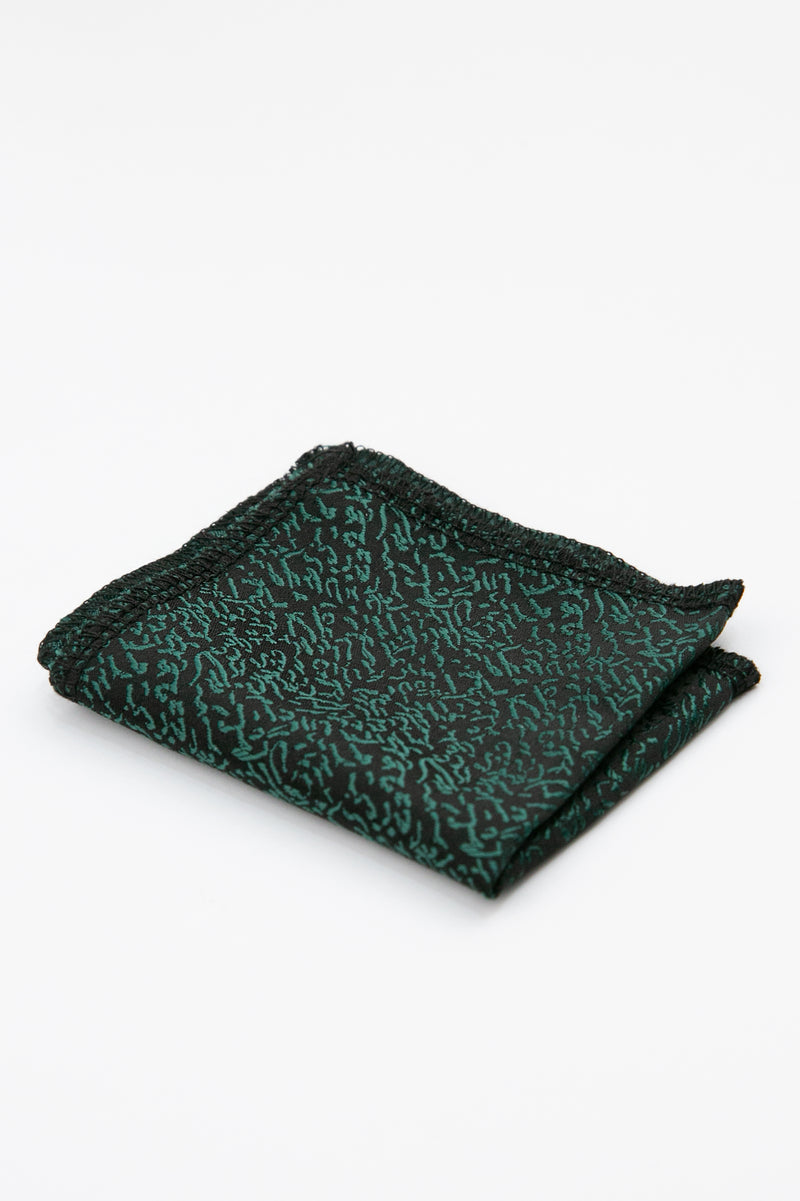Men’s Pebble Textured Slim Tie & Pocket Square Set in Green