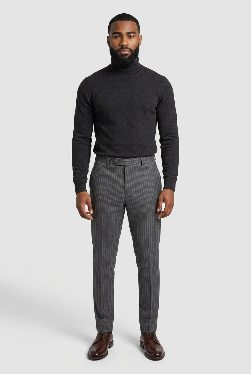 Men’s Pinstripe Trousers - YORK Grey