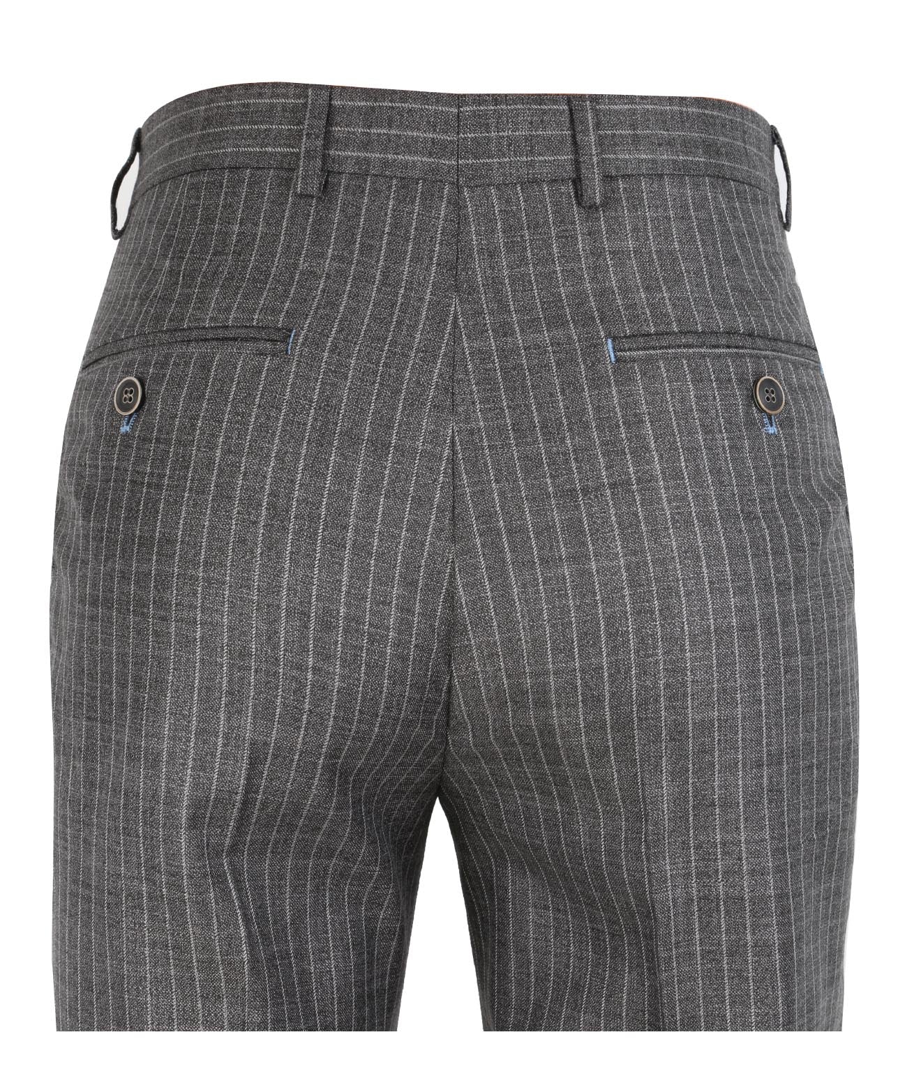 Men’s Pinstripe Trousers - YORK Grey