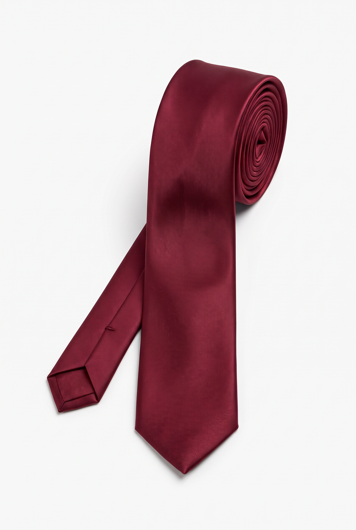 Men’s Slim Tie & Pocket Square Set - Burgundy