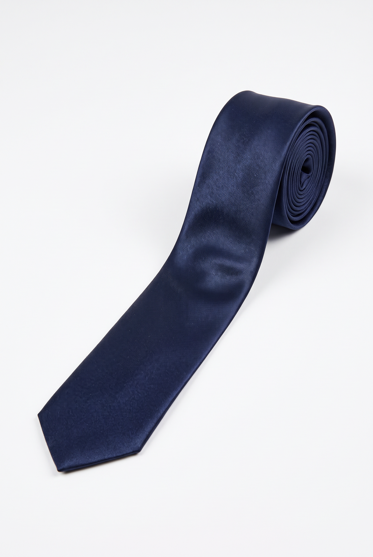 Men’s Plain Satin Tie – Classic Formal Necktie - Navy