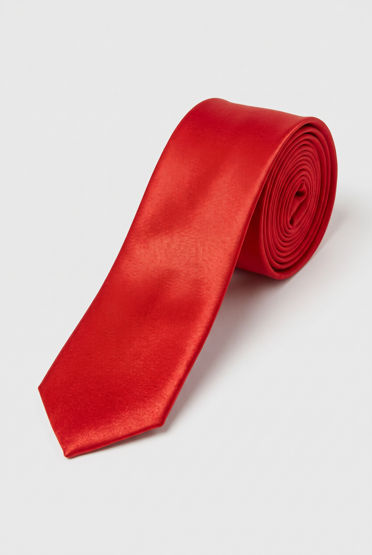 Men’s Plain Satin Tie – Classic Formal Necktie - Red